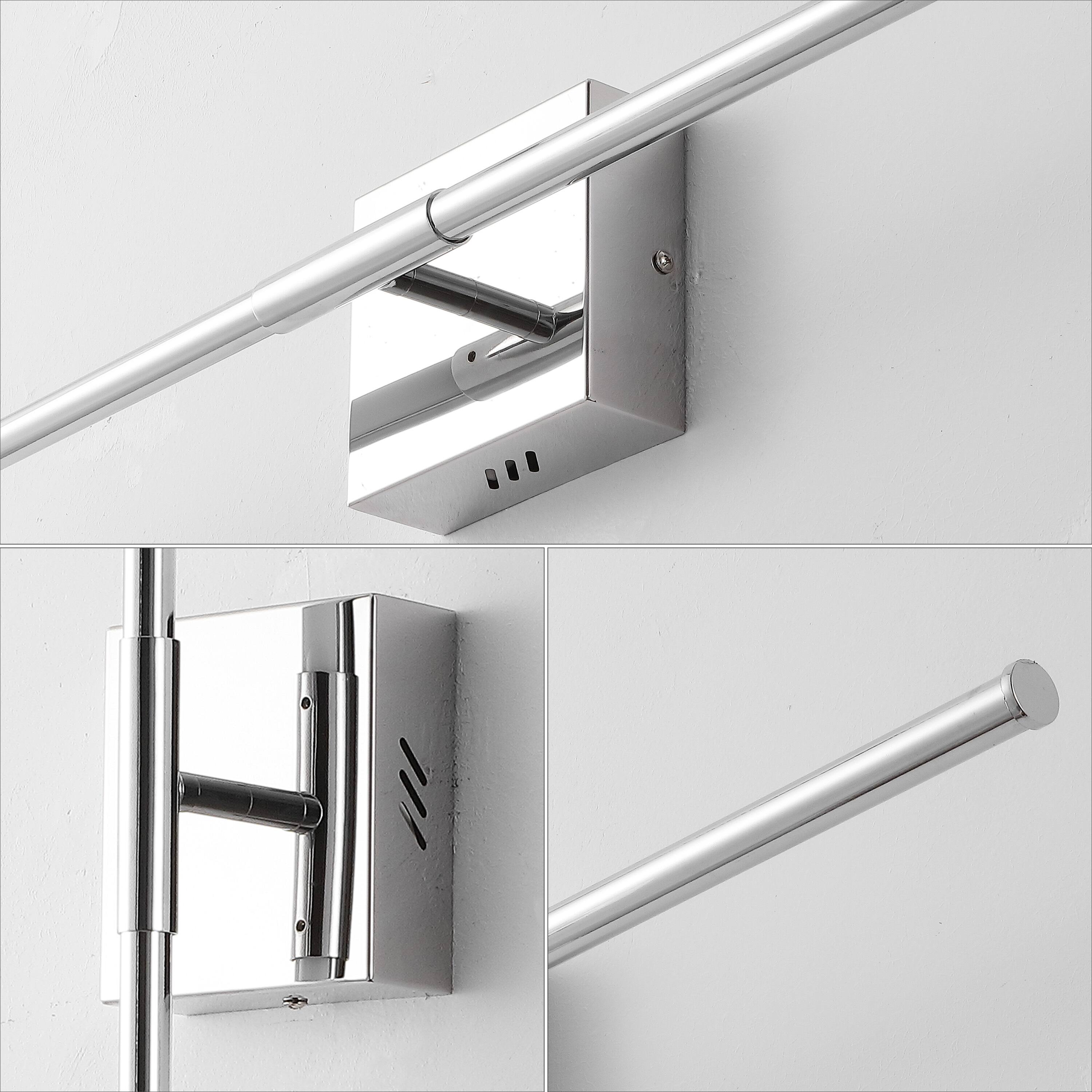Alt View 6. Jonathan Y - Makena 28" Modern Minimalist Dimmable Integrated LED Metal Wall Sconce, Chrome - Chrome.