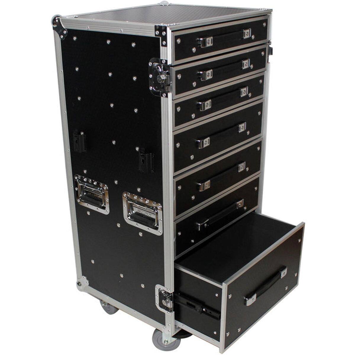 Alt View 3. ProX - ProX XS-7DTW ATA-300 Style 7-Drawer Workstation Case with Side Table and Casters.