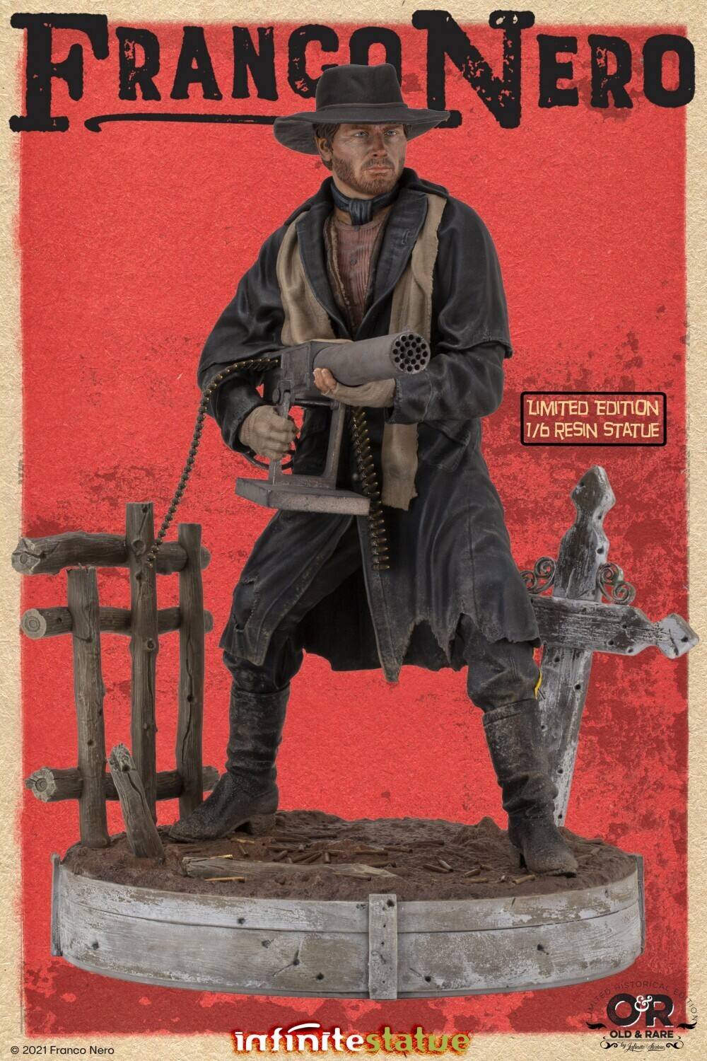 FRANCO NERO  
LIMITED EDITION 1/6 RESIN STATUE  

2021 Franco Nero  
infinite statue  

© 2021 Franco Nero  

COMMISSIONED HISTORICAL COLLECTIBLE  
OLD & RARE