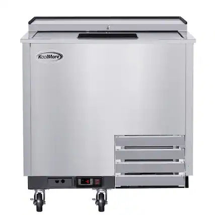 Front. Koolmore - 36 in. Commercial Glass Froster in Stainless Steel, ETL Listed, 9 cu. ft. (KM-GF36-SS) - Stainless steel.