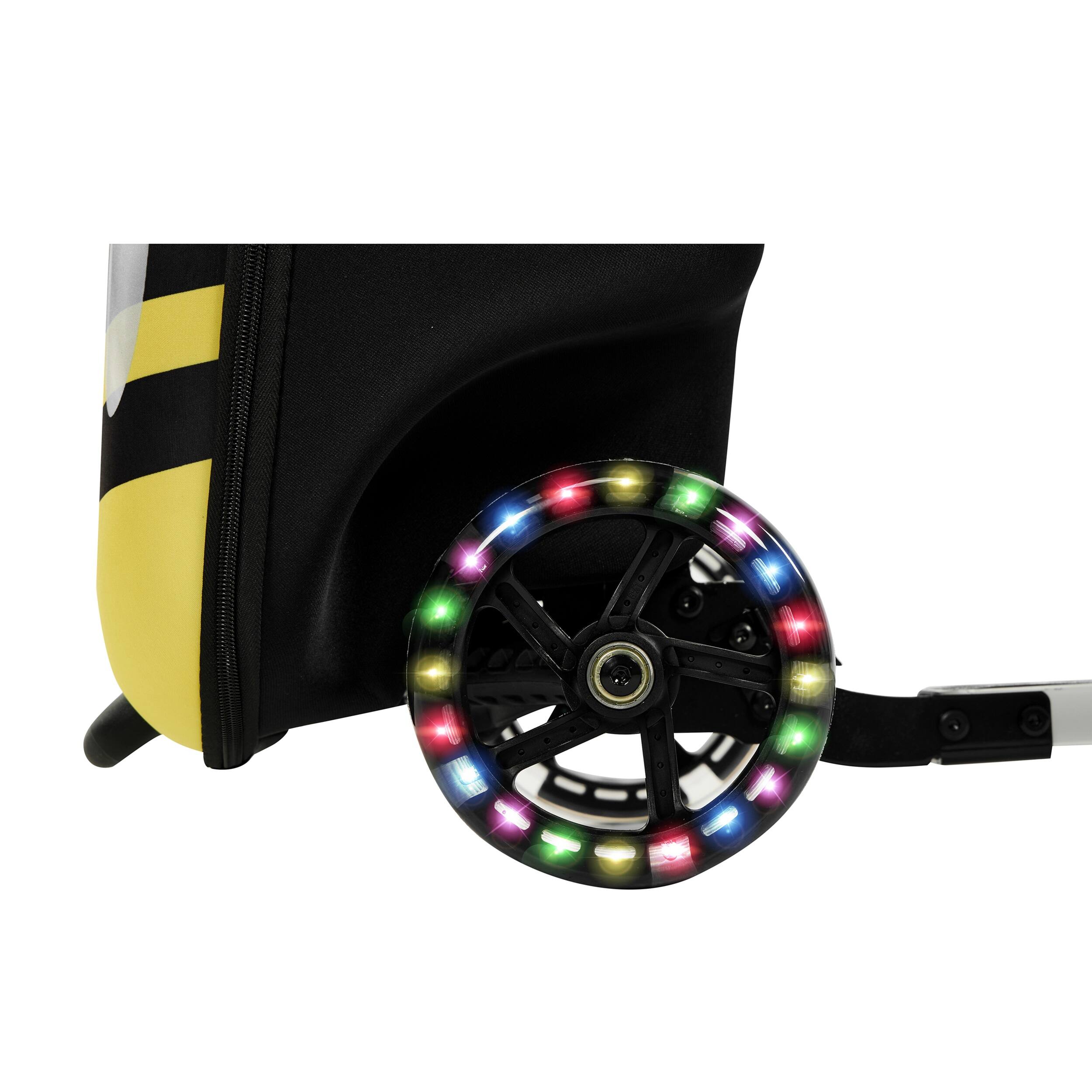 Back. GoPowerBike - GoPowerBike GoVoyage 3-Wheel Kids Luggage Scooter with Light-Up Wheels | Black - Black.