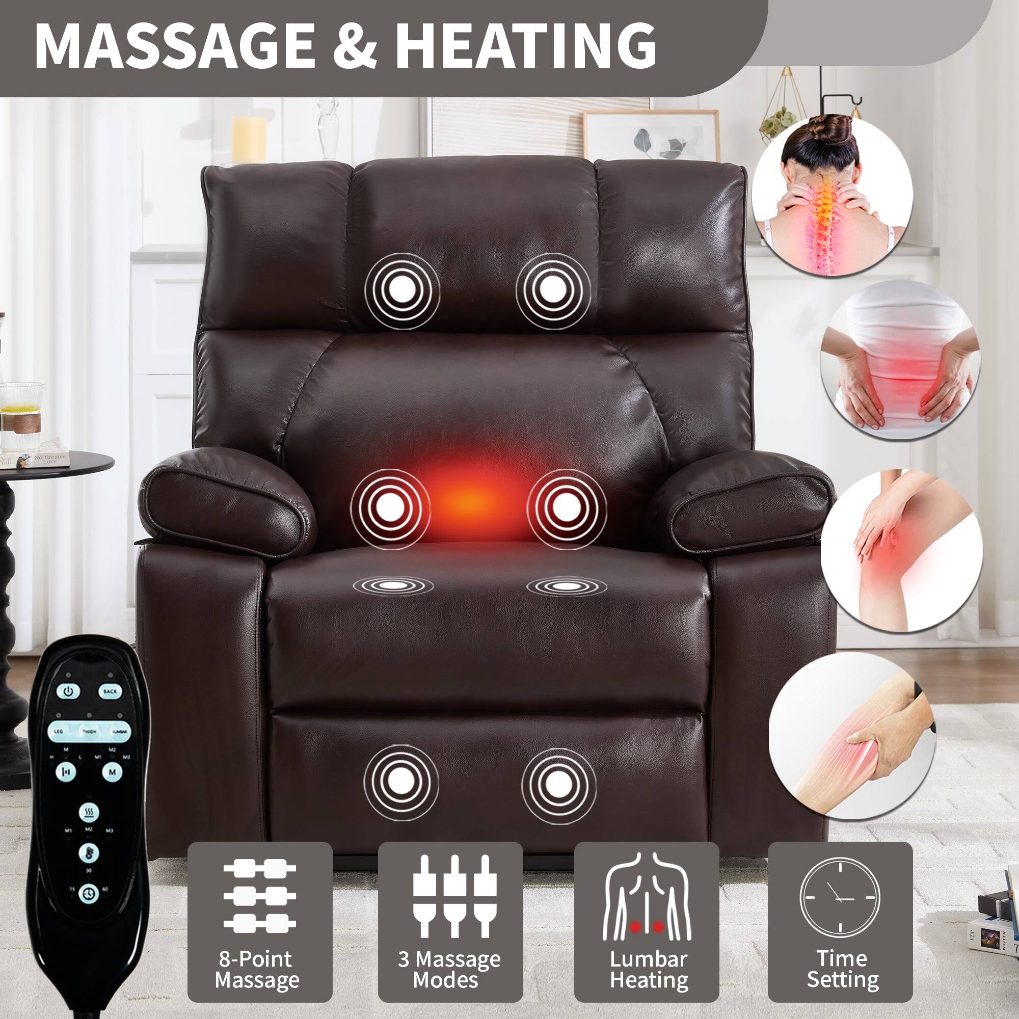MASSAGE & HEATING

- 8-Point Massage
- 3 Massage Modes
- Lumbar Heating
- Time Setting