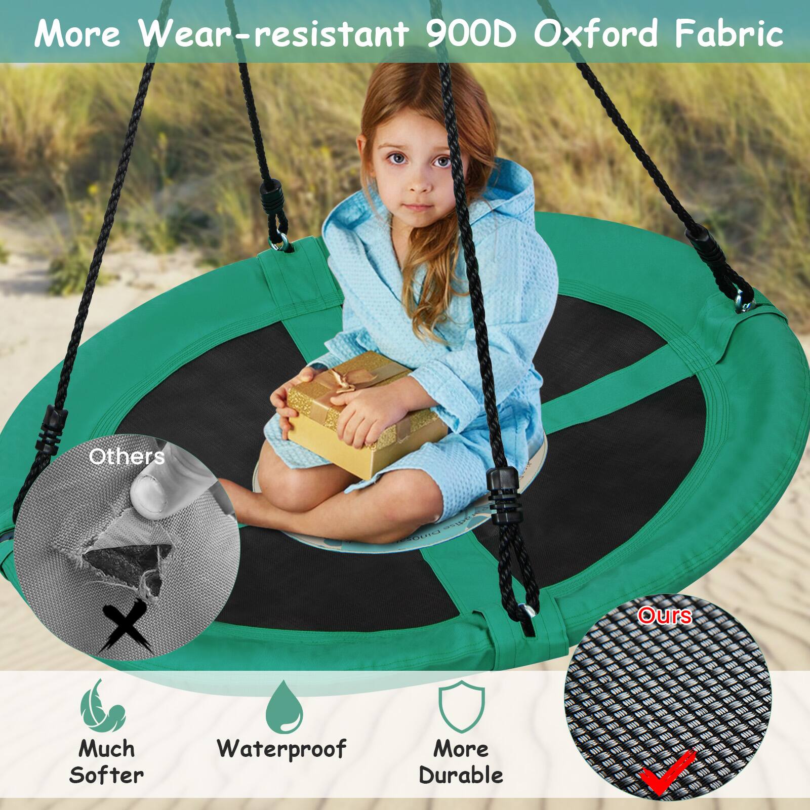 More Wear-resistant 900D Oxford Fabric

Others
Much Softer
Waterproof
More Durable

Ours