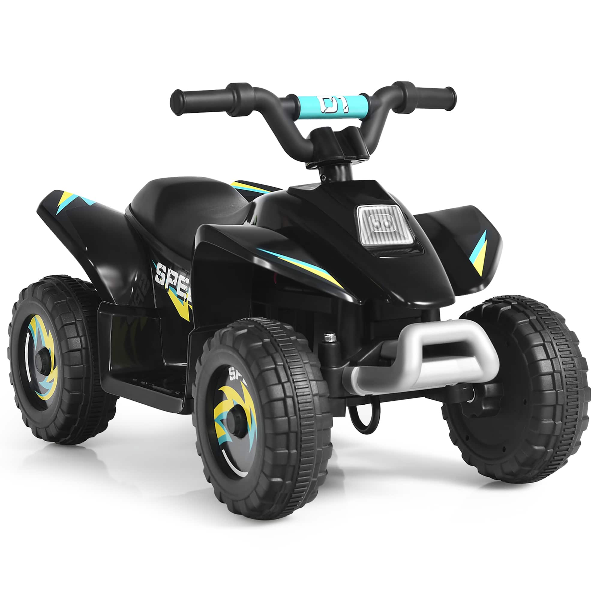 Front. Costway - Costway 6V Kids Electric Quad ATV 4 Wheels Ride On Toy Toddlers Forward&Reverse - Black.