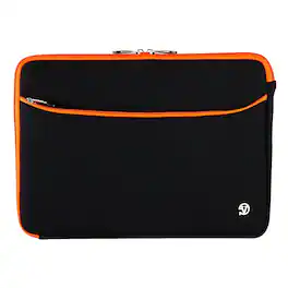 Kitcheniva - Universal Laptop Neoprene Sleeve Carry Case Zipper Bag 13" - Black/Orange