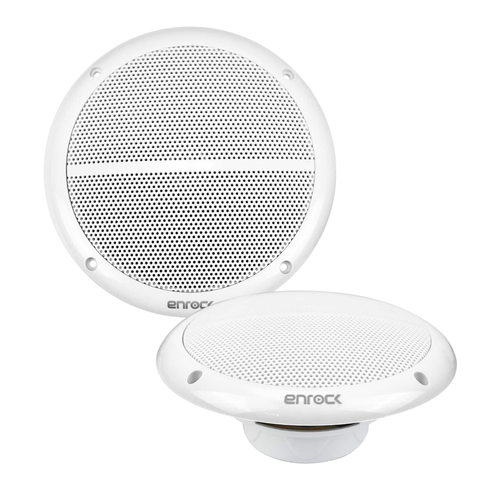 Enrock Marine - Enrock 6.5" 90 Watt Peak Power Marine 2-Way Full Range Speakers (White, Pair)