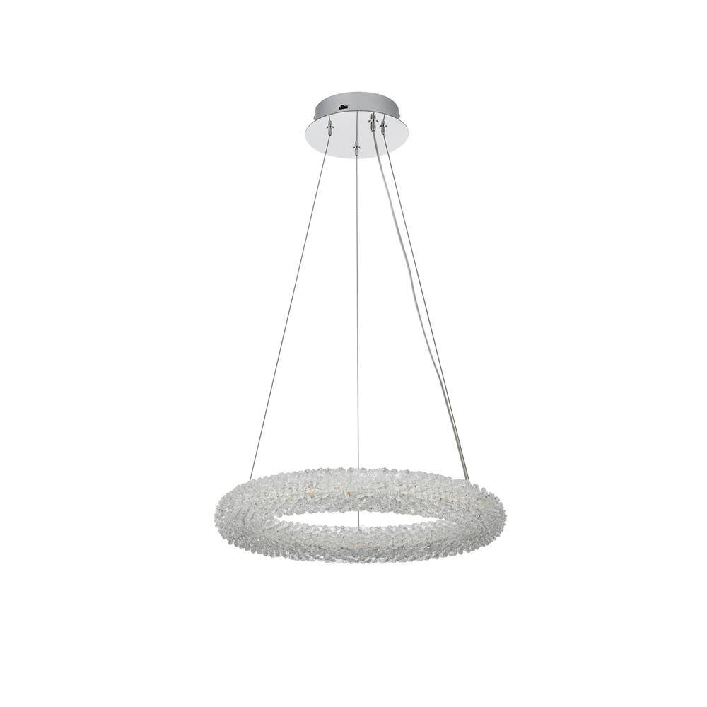 Angle. Elegant Lighting - Bowen 18 inch Adjustable LED Chandelier in Chrome - Chrome.