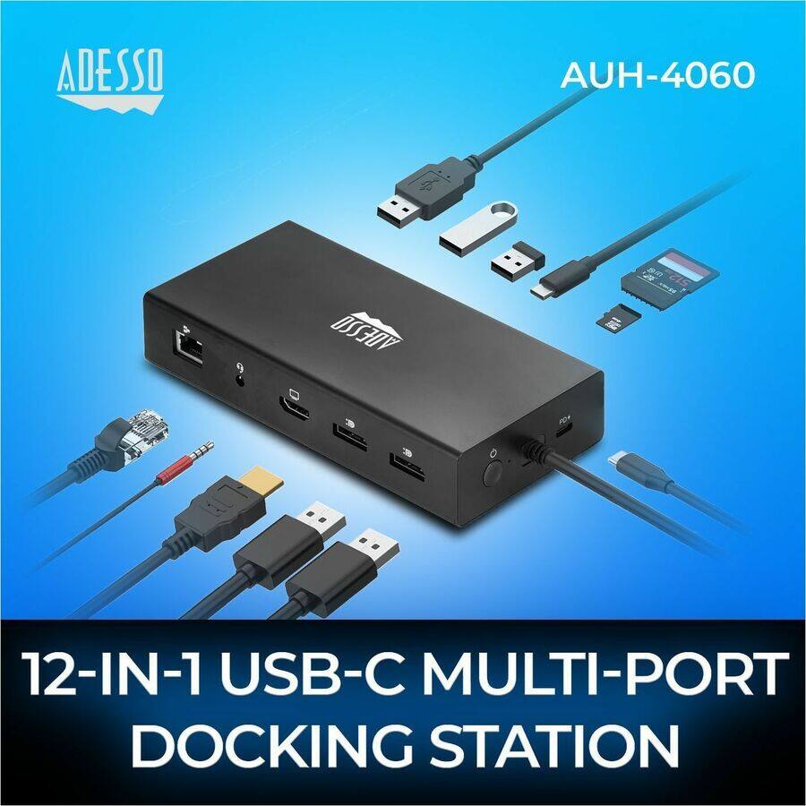ADESSO AUH-4060  
12-IN-1 USB-C MULTI-PORT DOCKING STATION