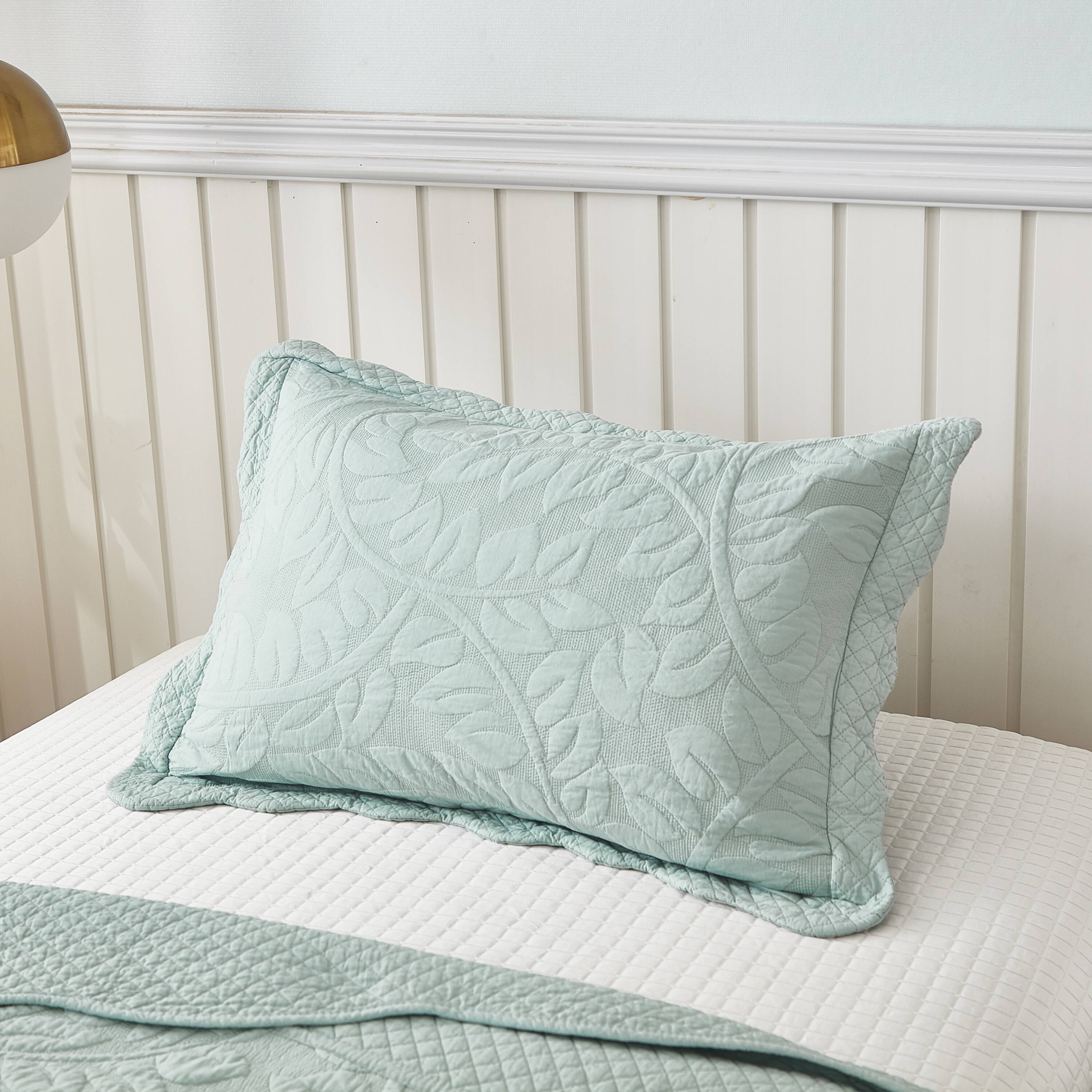 Alt View 1. MarCielo - Marcielo 2/3 Piece 100% Cotton Oversized Bedspread Lightweight Quilt Set - Aruba Blue.