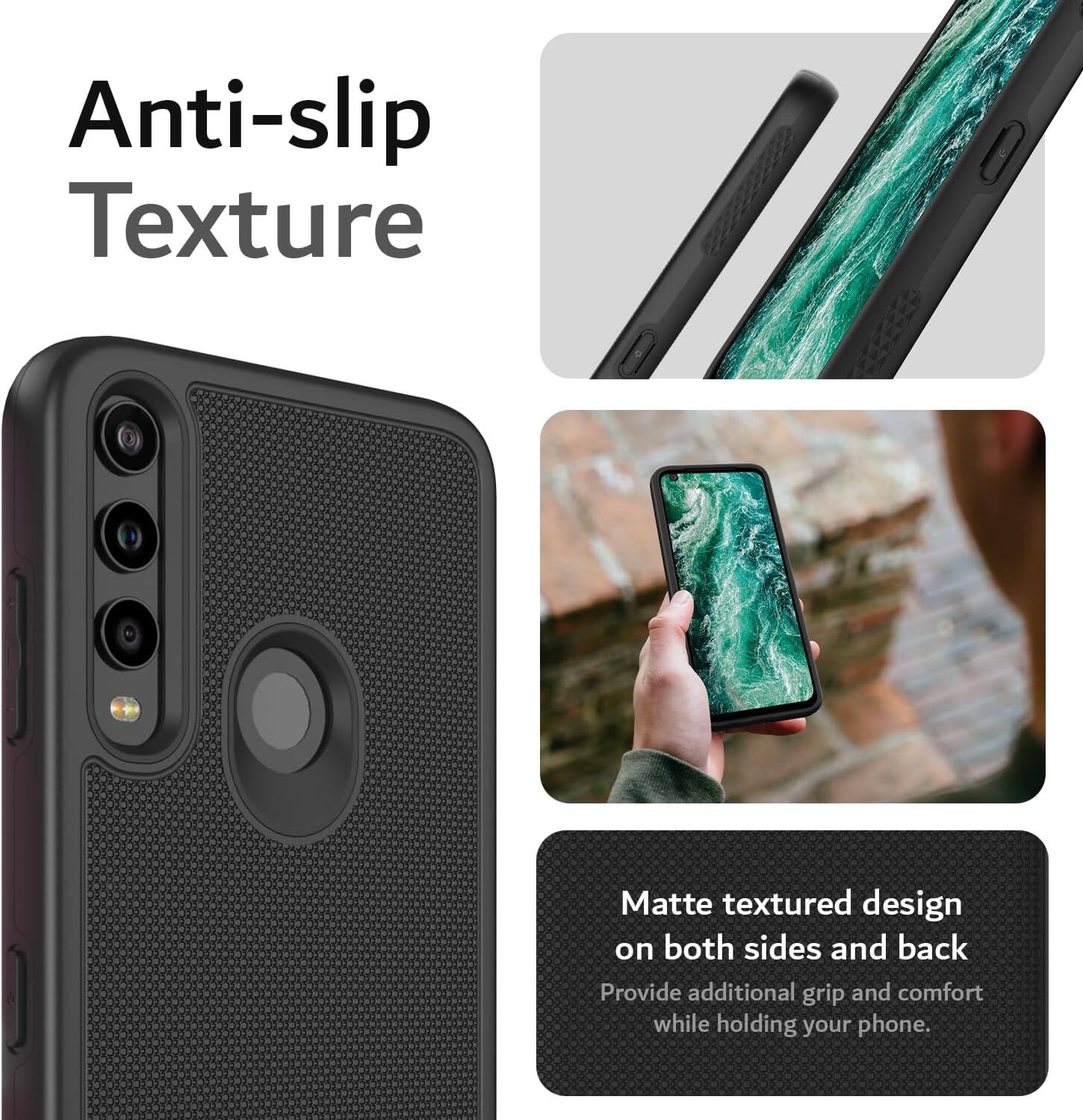 Anti-slip Texture

Matte textured design on both sides and back
Provide additional grip and comfort while holding your phone.