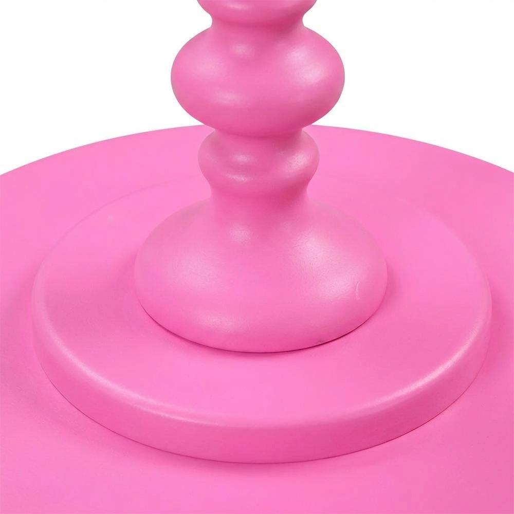 Alt View 3. FurniFact - Round Spindle Coffee Table with Classic Style and Sturdy Construction - Pink.