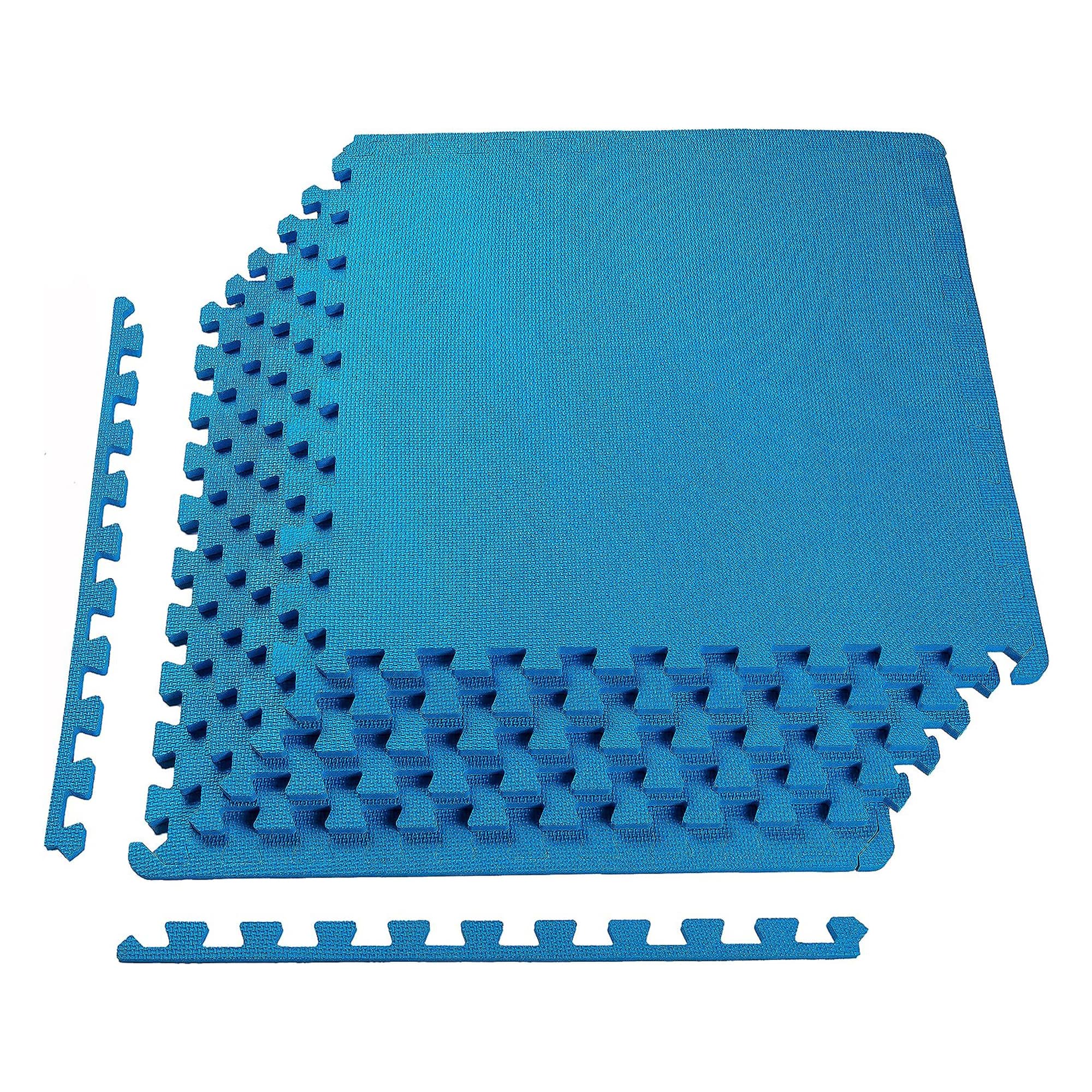 Everyday Essentials - BalanceFrom Fitness 24 Sq Ft Interlocking EVA Foam Exercise Mat Tiles - Blue