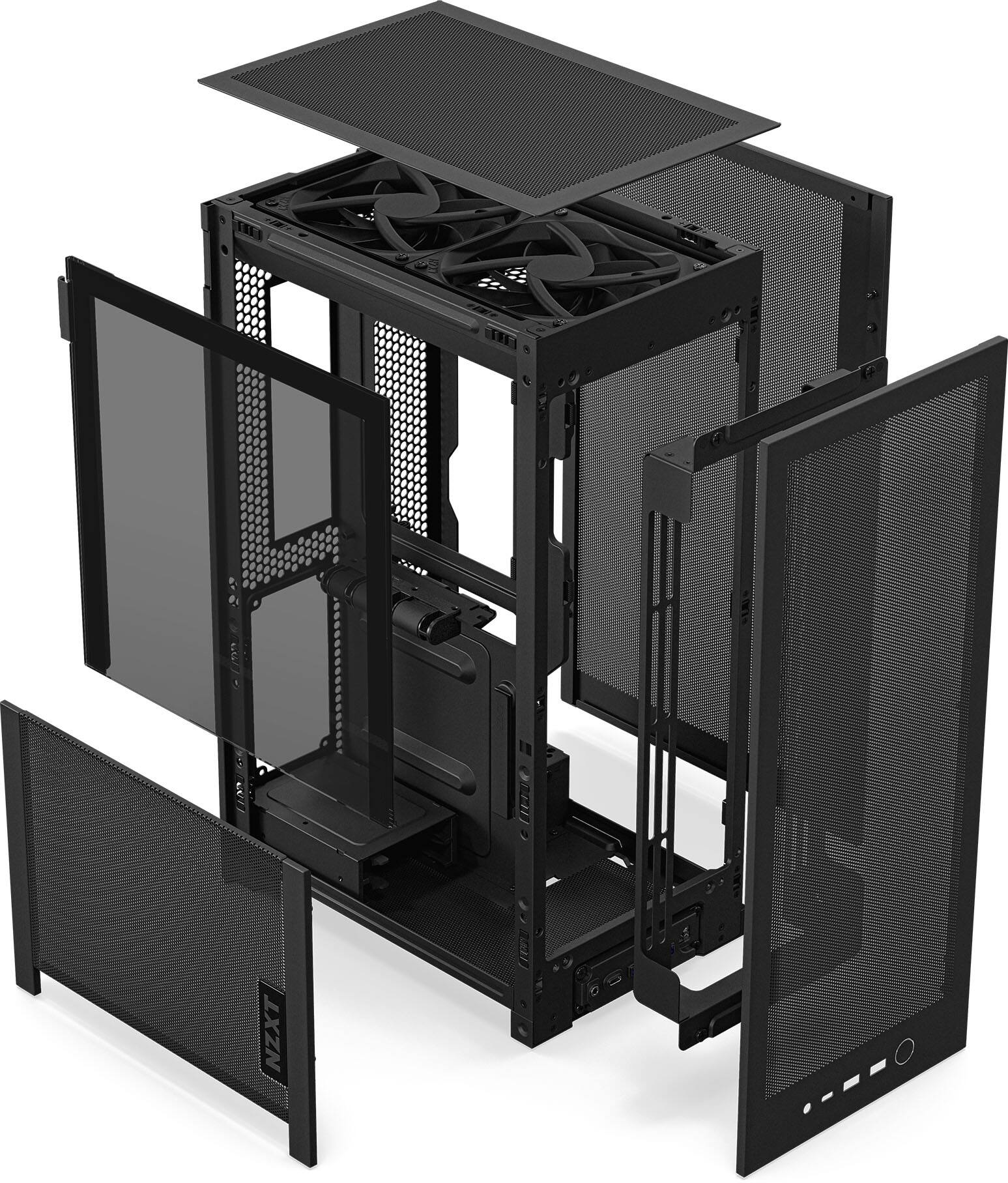 Alt View 1. NZXT - H2 Flow Mini-ITX SFF Case - Black.