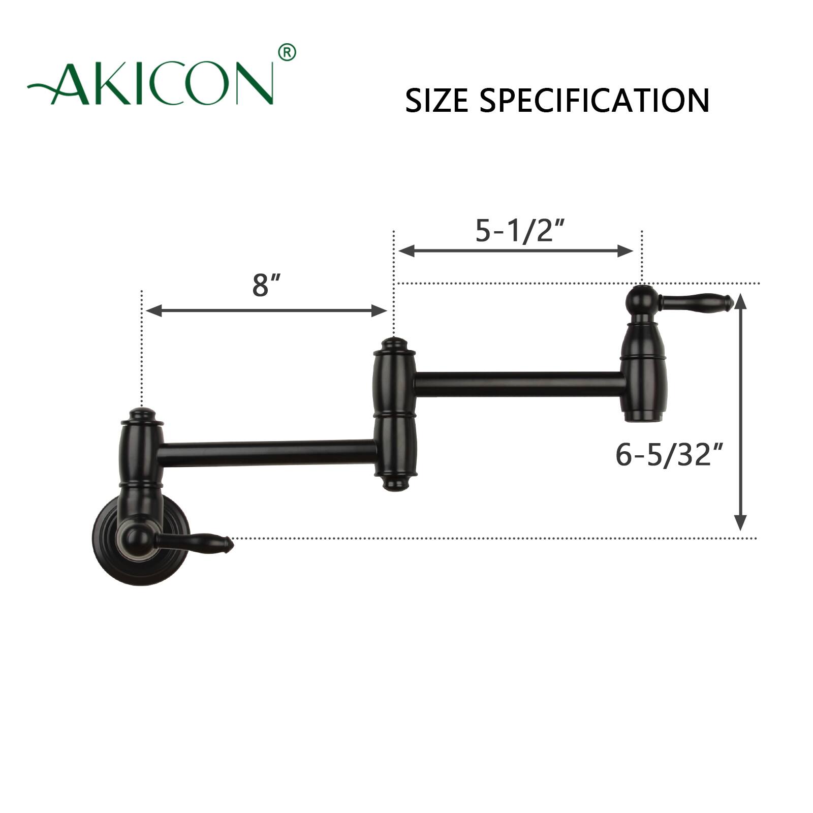 AKICON SIZE SPECIFICATION  
5-1/2"  
8"  
6-5/32"