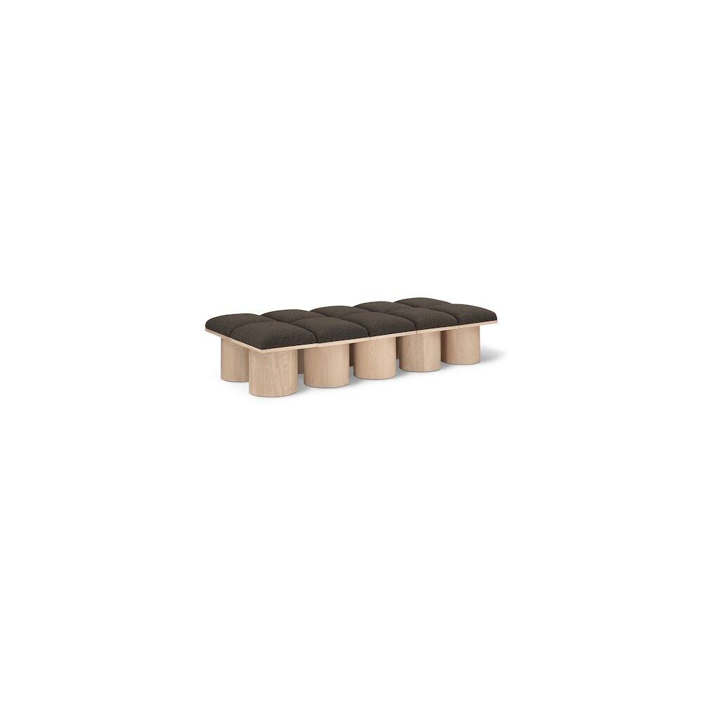 Meridian Furniture - Pavilion Boucle Fabric Bench - Brown