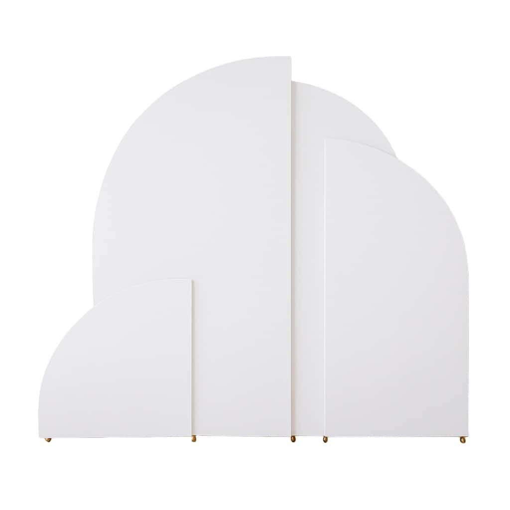 GARVEE - Set of 4 Wedding Arch Cover, Spandex Fitted 2-Sided Backdrop Covers for Arch Stand - White