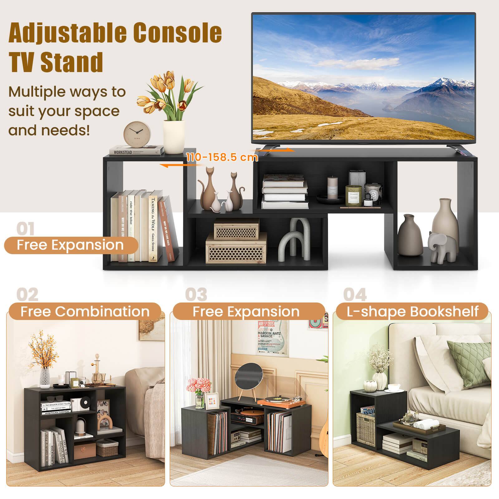 Adjustable Console TV Stand: Multiple ways to suit your space and needs! 110-158.5 cm.