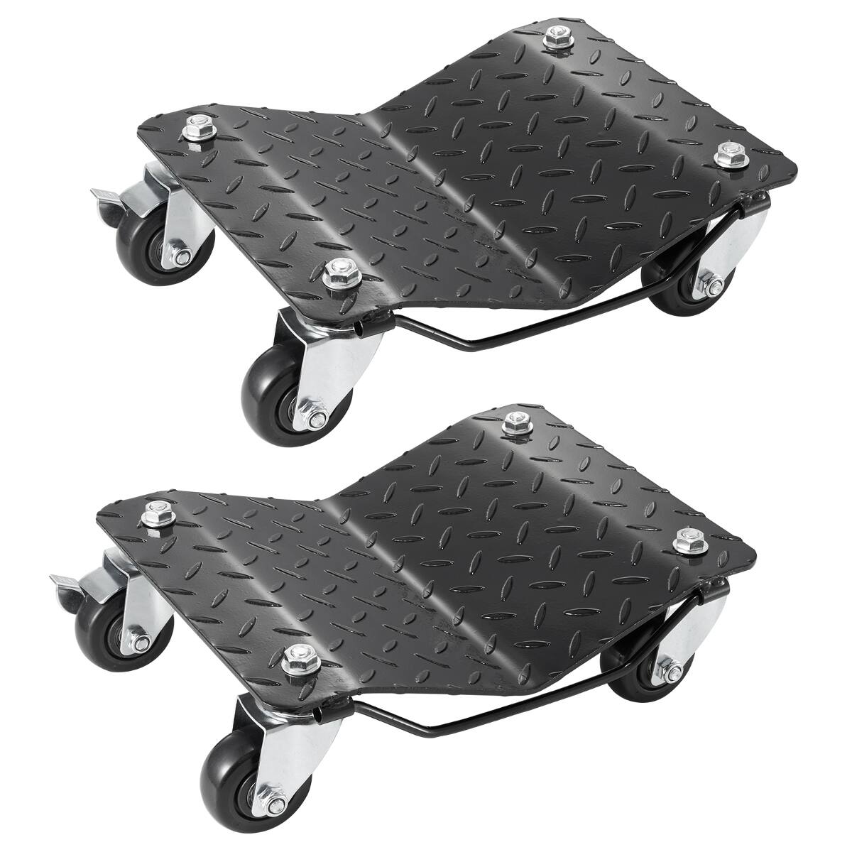 Back. Ropilly - Ropilly Wheel Dolly Set of Two Heavy Duty Car Moving Dolly with Locking Casters Black - Black.