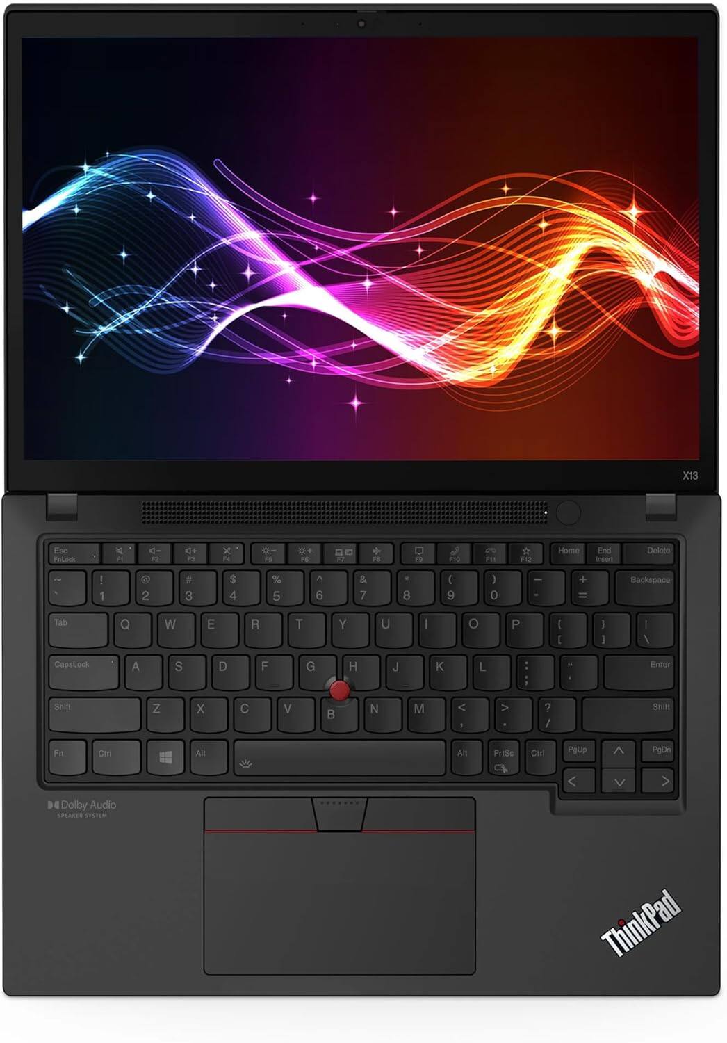X13 Esc FnLock M F1- F12 + PO x FE o- 14 PE B + FR F9 P10 e F1 F12 Home End Insert Delete ~ ! 1 2 3 $ 4 % 5 6 & 7 8 ( 9 ) 0 - + = Backspace Tab Q W E R T Y U I O P [ ] \ CapsLock A S D F G H J K L : 1 " Enter Shift Z X C V B M < > ? / Shift Fn Ctrl All All PrtSc Ctrl PgUp PgDn Dolby Audio SPEAKERS SYSTEM ThinkPad