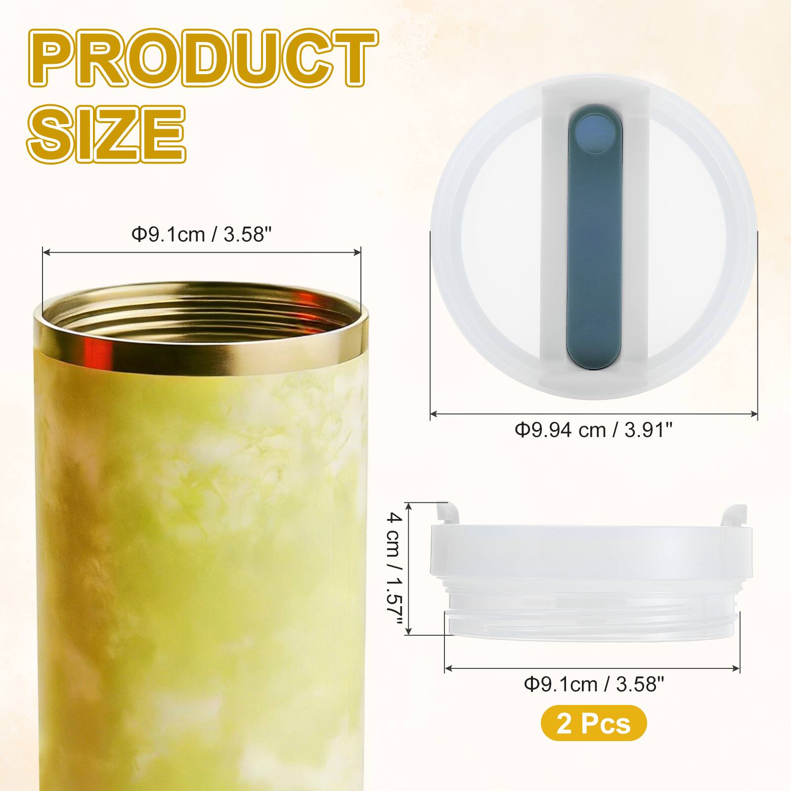 PRODUCT SIZE

9.1 cm / 3.58"
9.94 cm / 3.91"
4 cm / 1.57"
2 Pcs