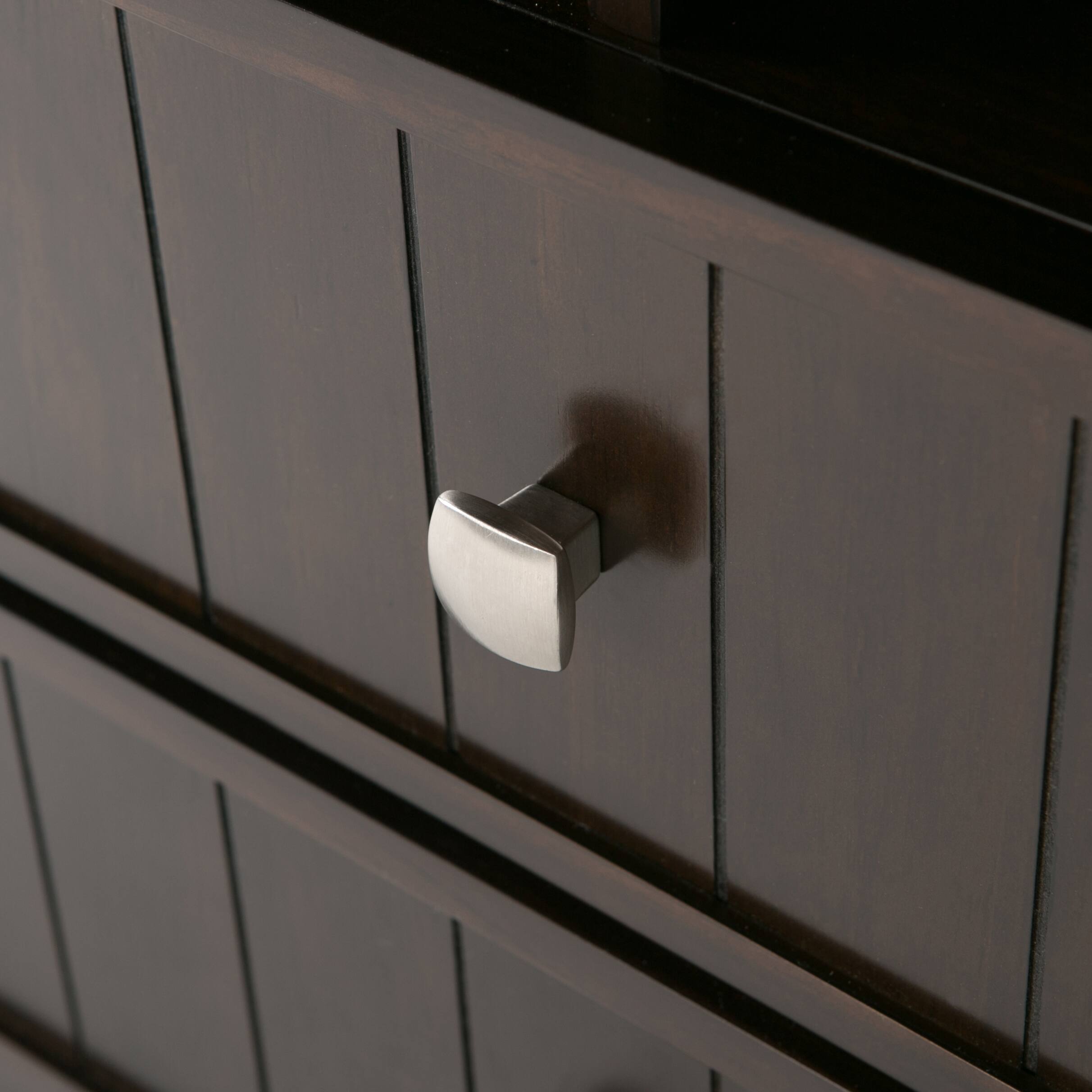 Angle. TinyHomie - Bedford - Sideboard Buffet and Wine Rack - Dark Tobacco Brown.