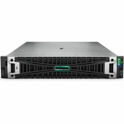 Front. HP - HPE ProLiant DL380 G11 2U Rack Server - 1 x Intel Xeon Gold 6530 2.10 GHz - 64 GB RAM - 1.92 TB SSD - (2 x 960GB) SSD - Black.