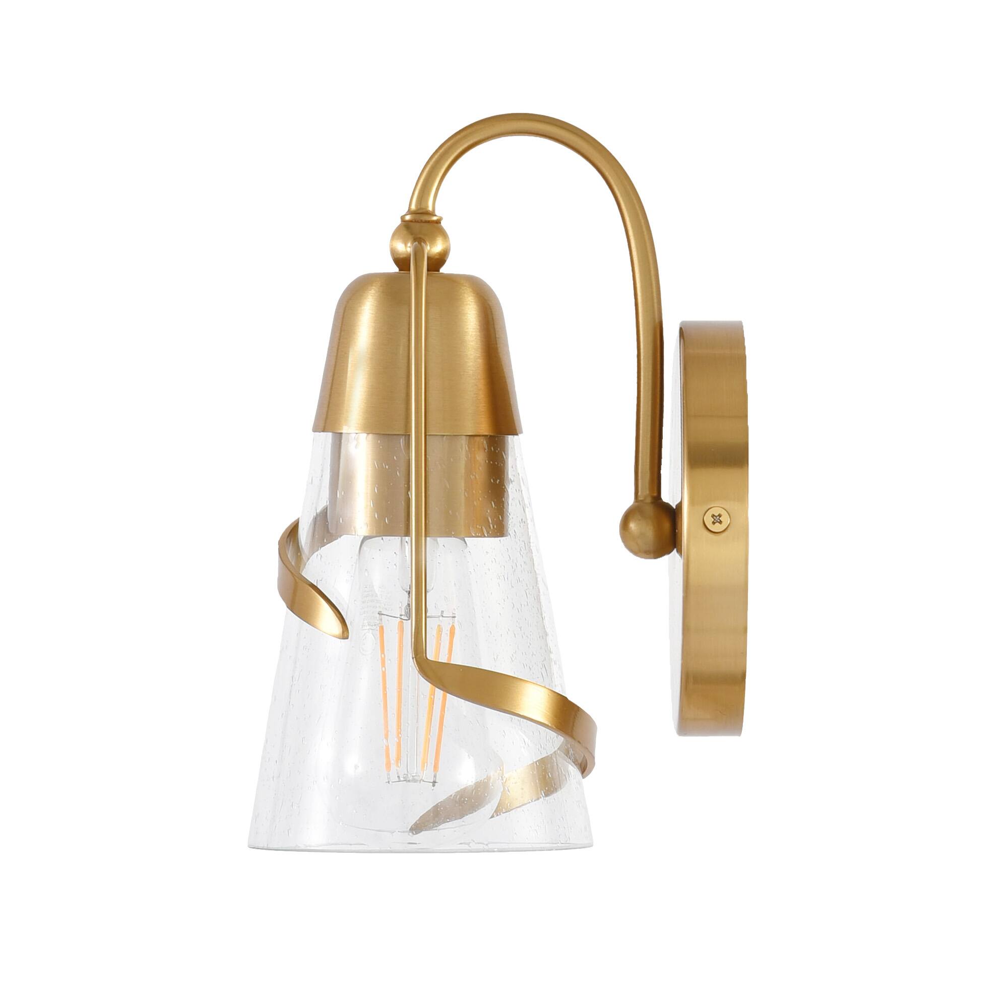 Alt View 5. Parrot Uncle - 5” Gold Glass Shade Wall Light - Gold.