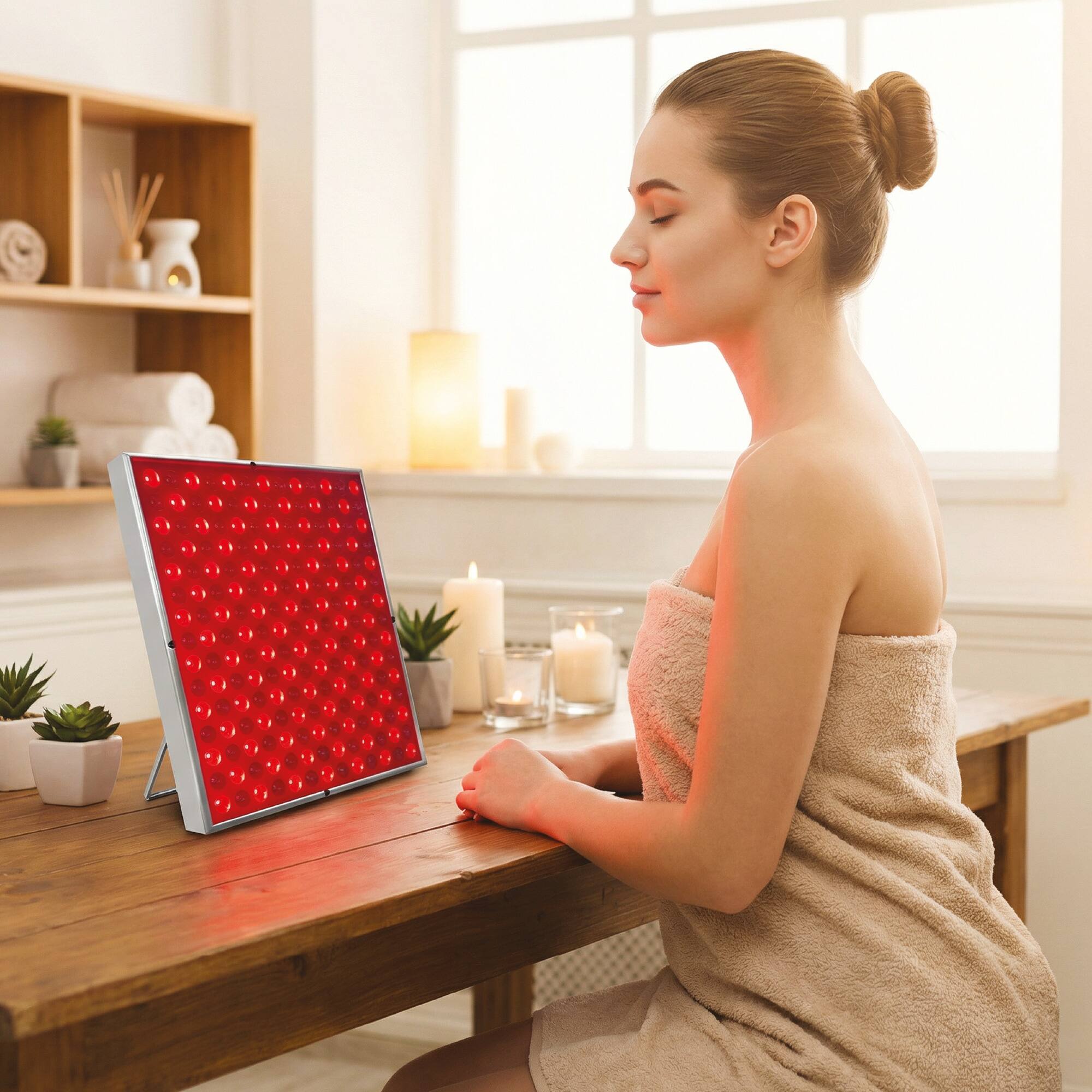 Left. Pursonic - LED Light Therapy Panel – At-Home Wellness & Recovery.