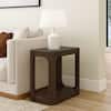 Front. Plank+Beam - Modern Rounded Rectangular Side Table with Shelf (25in x 15in / 630mm x 375mm), Walnut - Walnut.