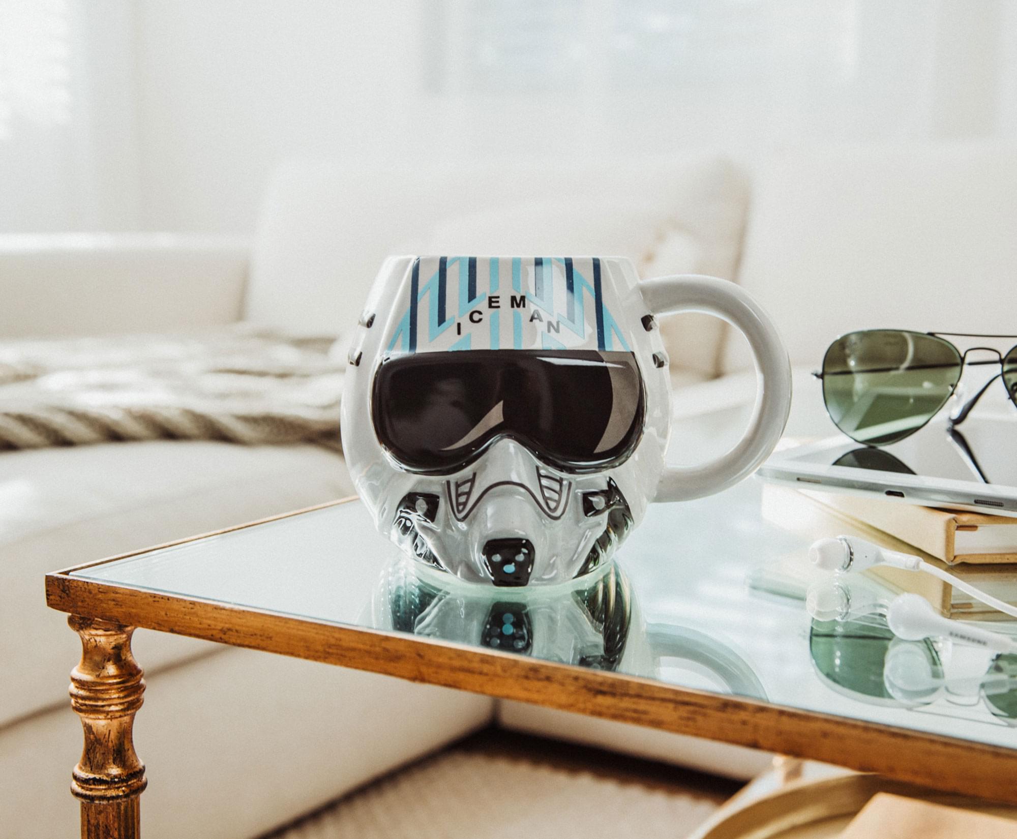 Alt View 4. Silver Buffalo - Top Gun: Maverick Iceman Helmet Sculpted Ceramic Mug | Holds 20 Ounces - Silver.
