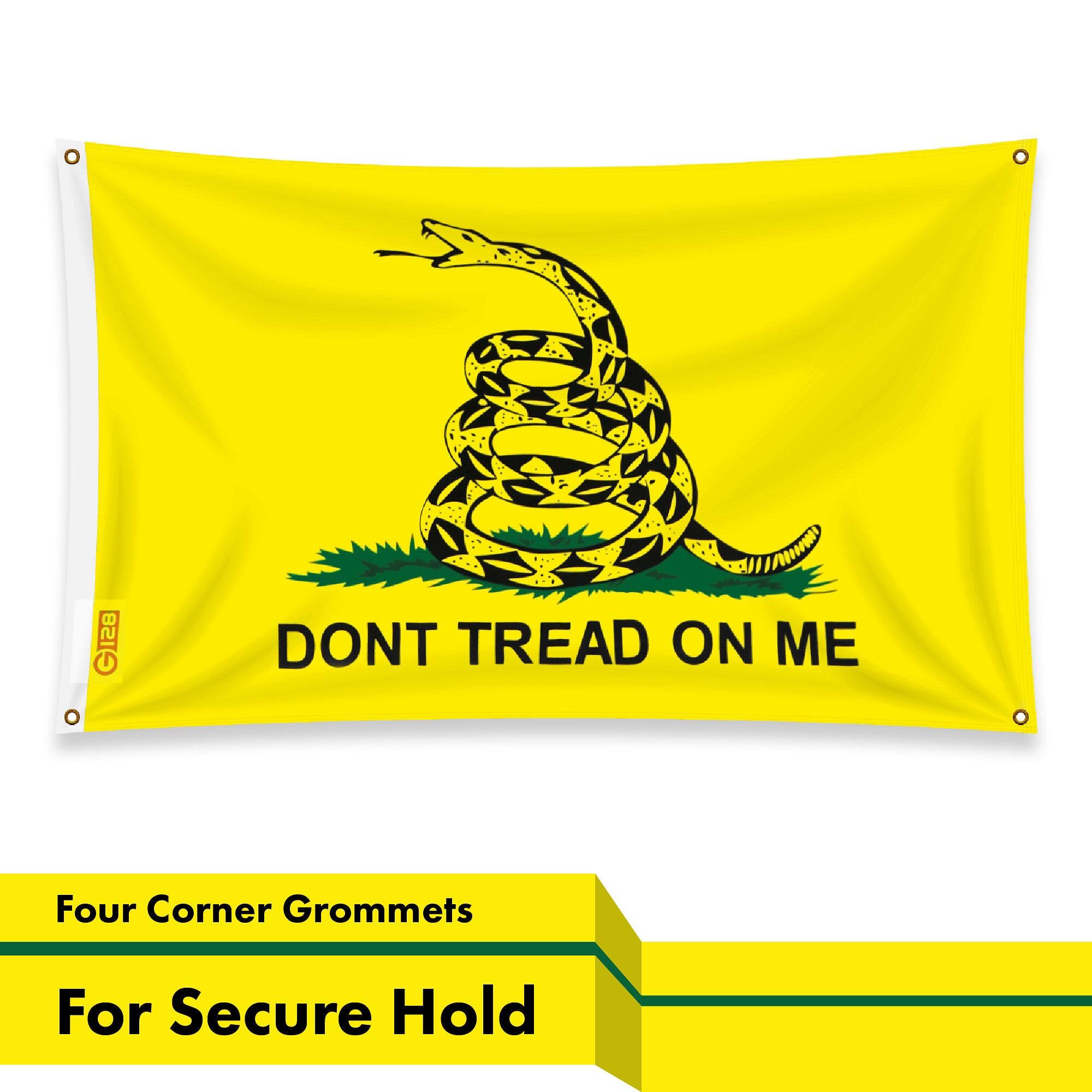 O GIZB  
DONT TREAD ON ME  
Four Corner Grommets For Secure Hold