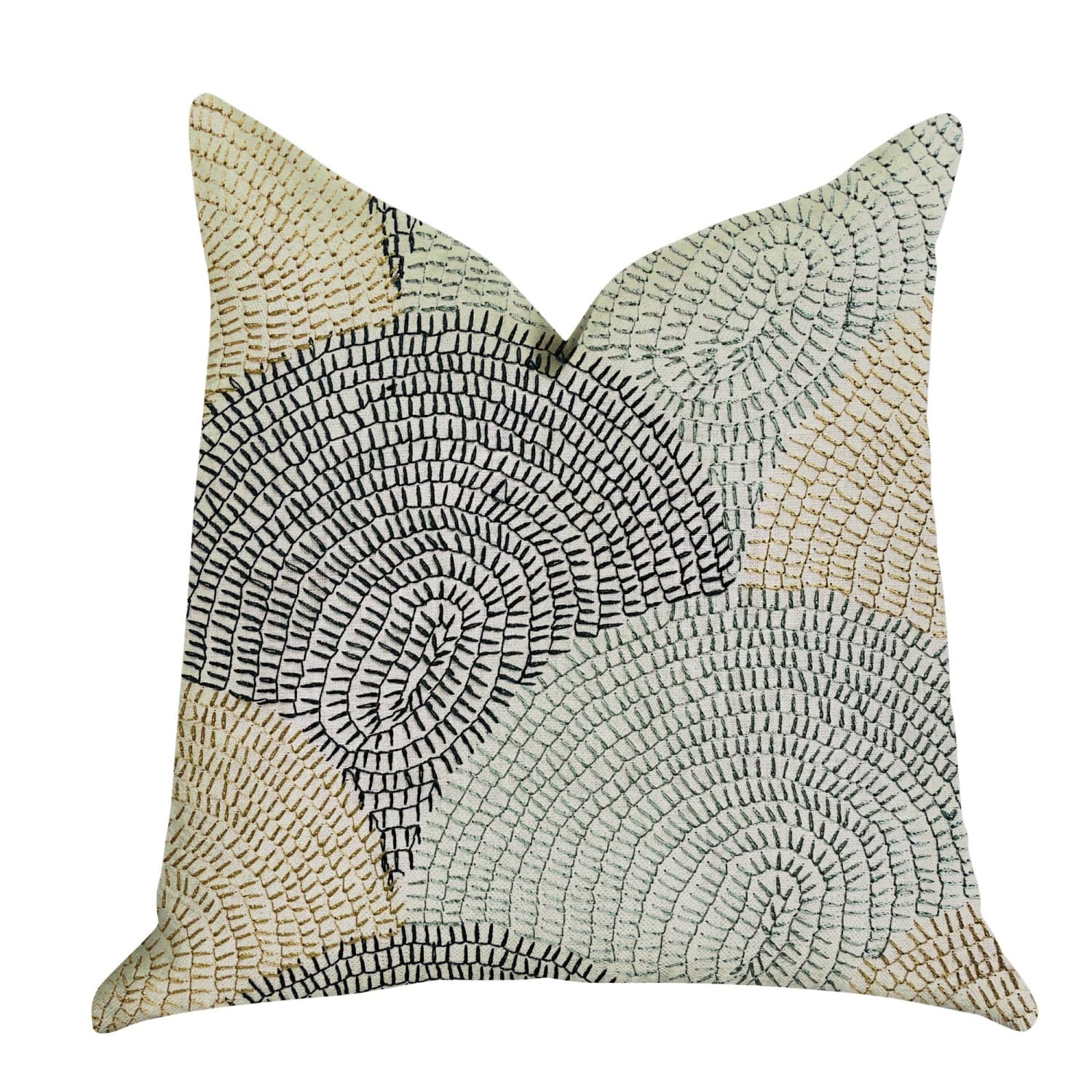 Plutus Brands - Marquee Lagoon Multiple Color Luxury Throw Pillow - Double sided 26" x 26" - Black