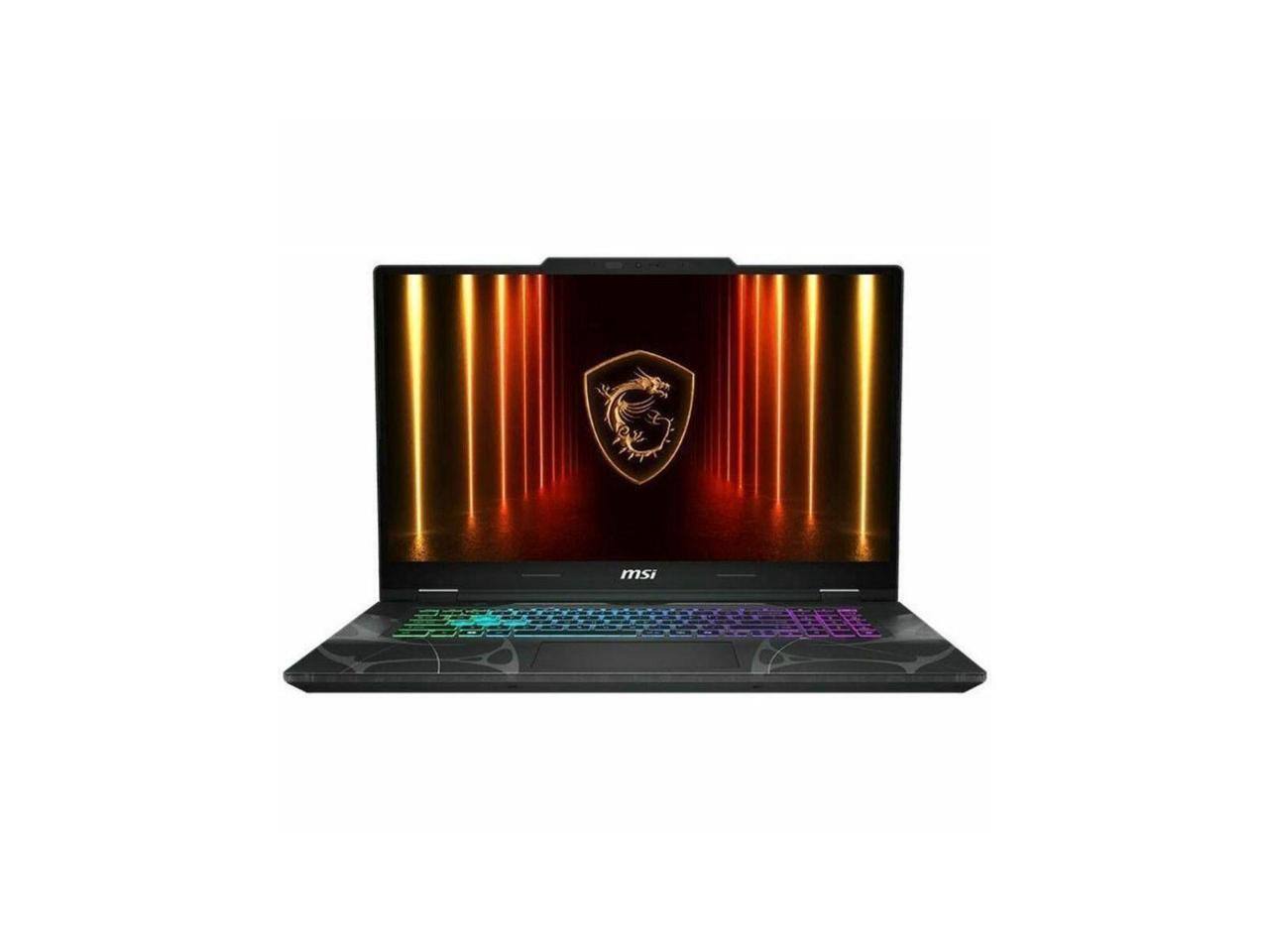 Front. MSI - MSI Cyborg 15 B2RWEKG-258US - Intel Core 5 210H - 16GB - 1TB SSD - RTX 5050 8GB - Wi-Fi 6E - Black - Translucent Black.