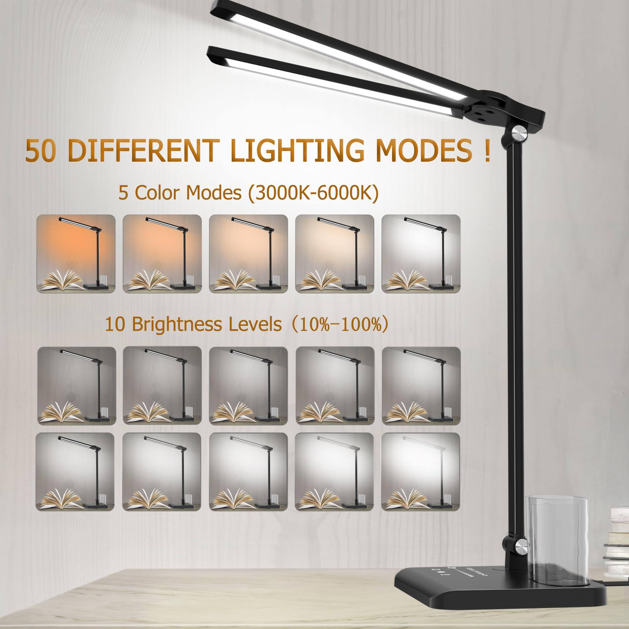 50 DIFFERENT LIGHTING MODES!  
5 Color Modes (3000K-6000K)  
10 Brightness Levels (10%-100%)