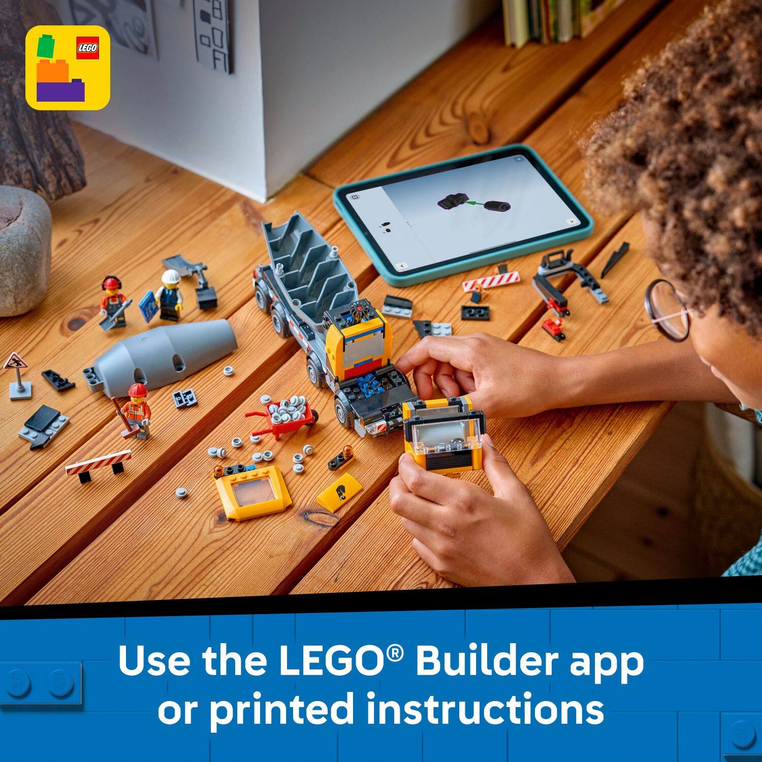 Use the LEGO® Builder app or printed instructions
