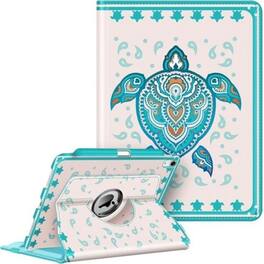 Kitcheniva - Smart Rotating Case For iPad A16 11th 2025 And iPad 10th 2022 Stand Cover - Green Turtle