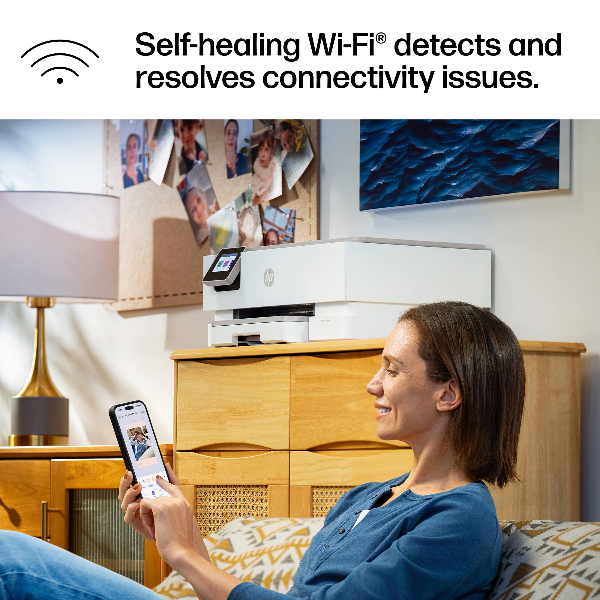 Self-healing Wi-Fi® detects and resolves connectivity issues.