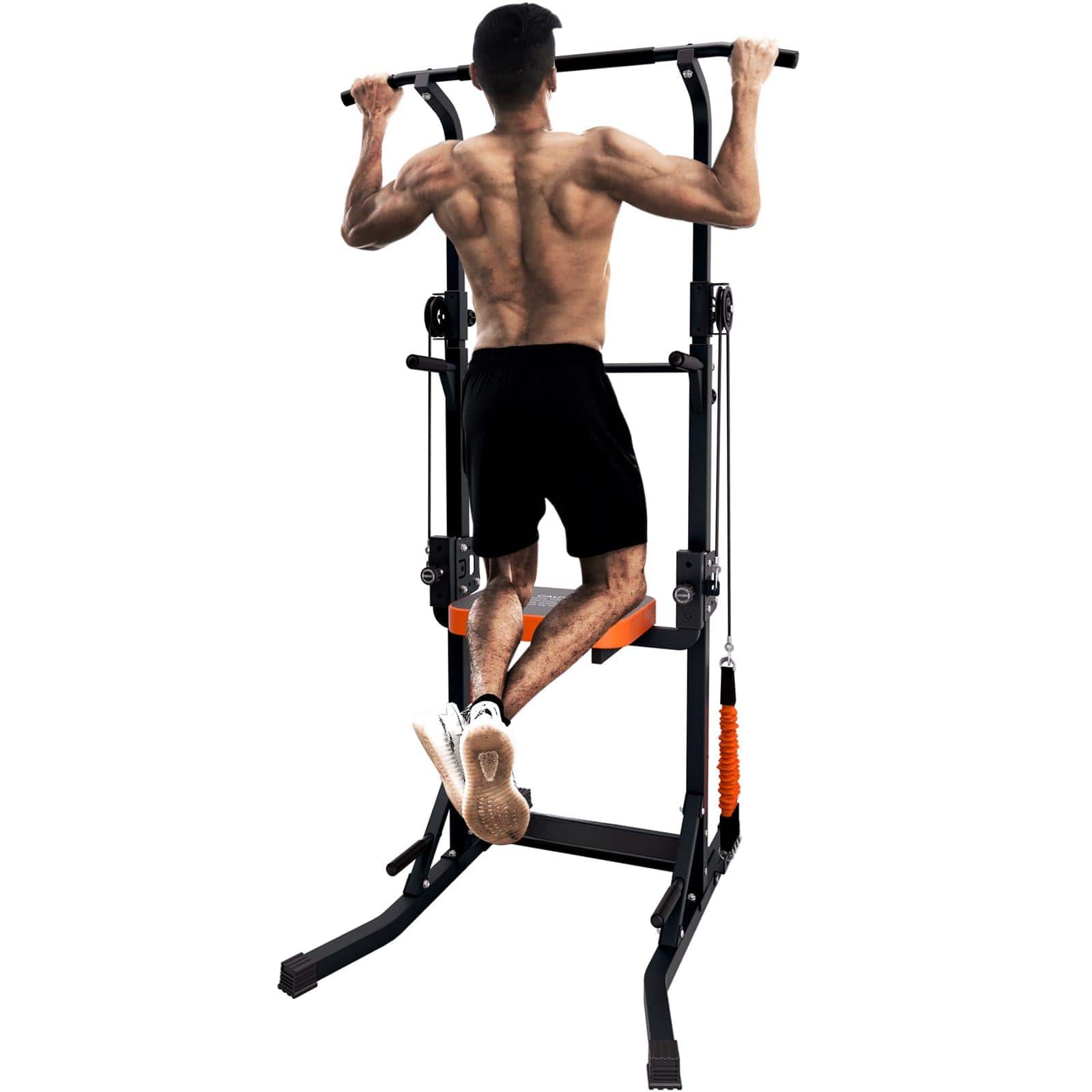ThinkLink Electronic - Power Tower Pull Up Bar Station Assistive Trainer Multi-function Adjustable Height Dip For Home Gym Workout St - Default