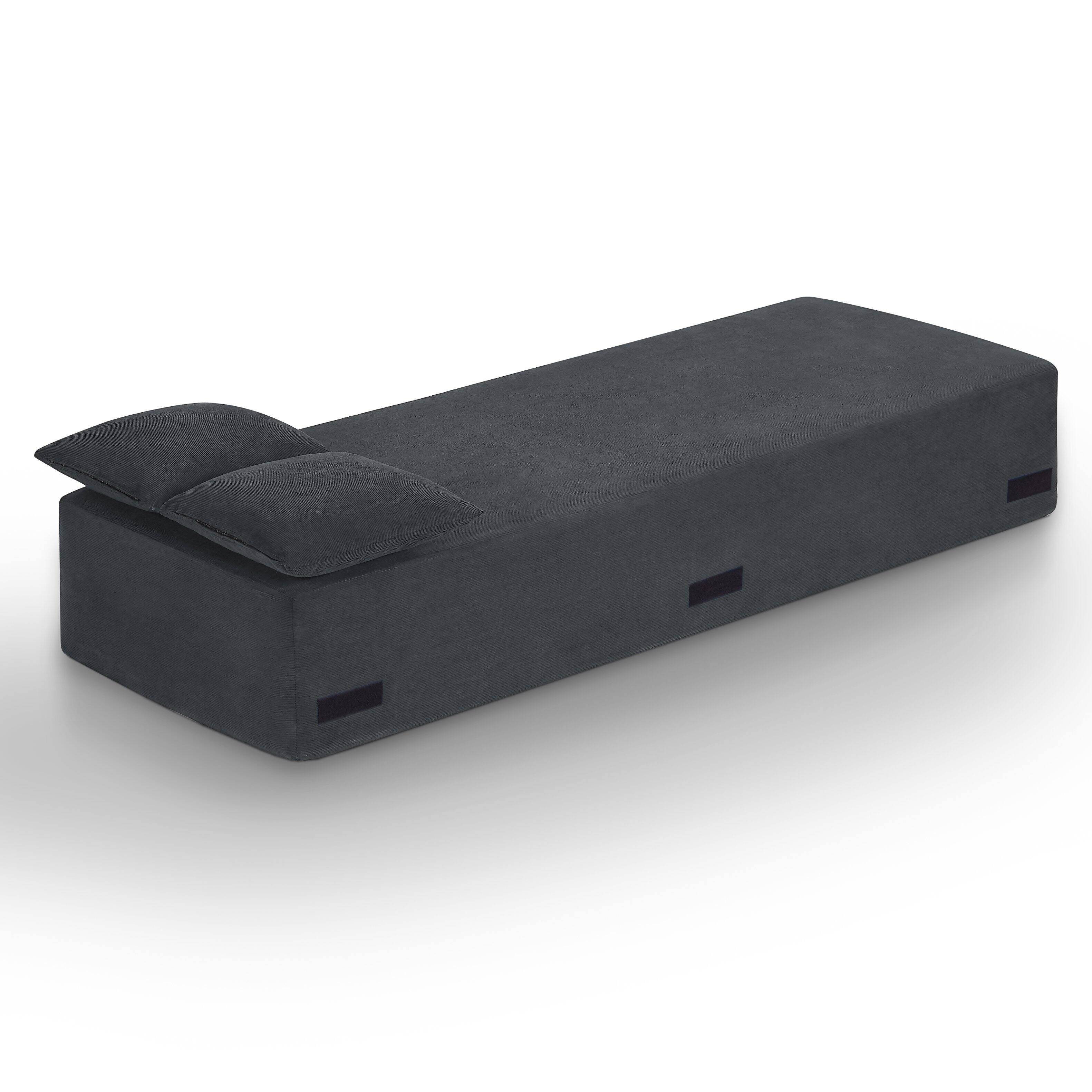Back. Loheer - Loheer 83 Inch Frameless Sofa Modern Apartment Couch No Assembly 3 Seater Boneless Couch for Compact Living Room - Gray.