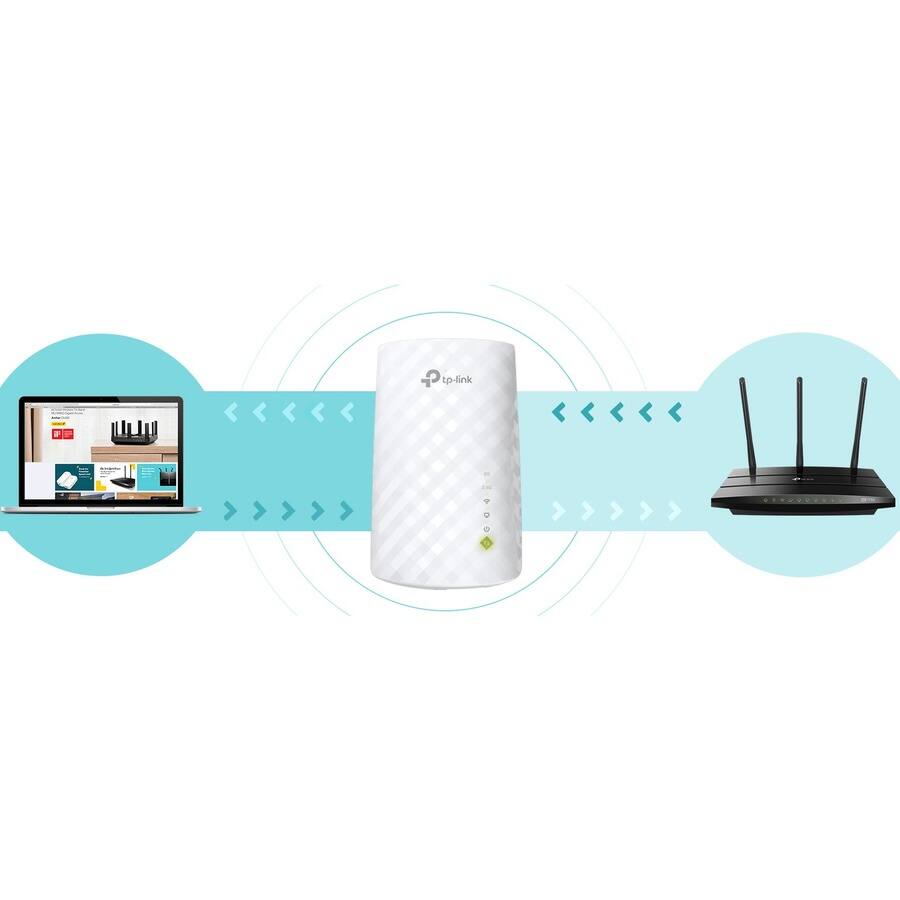 Alt View 3. TP-Link - TP-Link RE220 - Dual Band IEEE 802.11ac 750 Mbit/s Wireless Range Extender - Covers Up to 1200 Sq.ft and 20 Devices - Unknown.