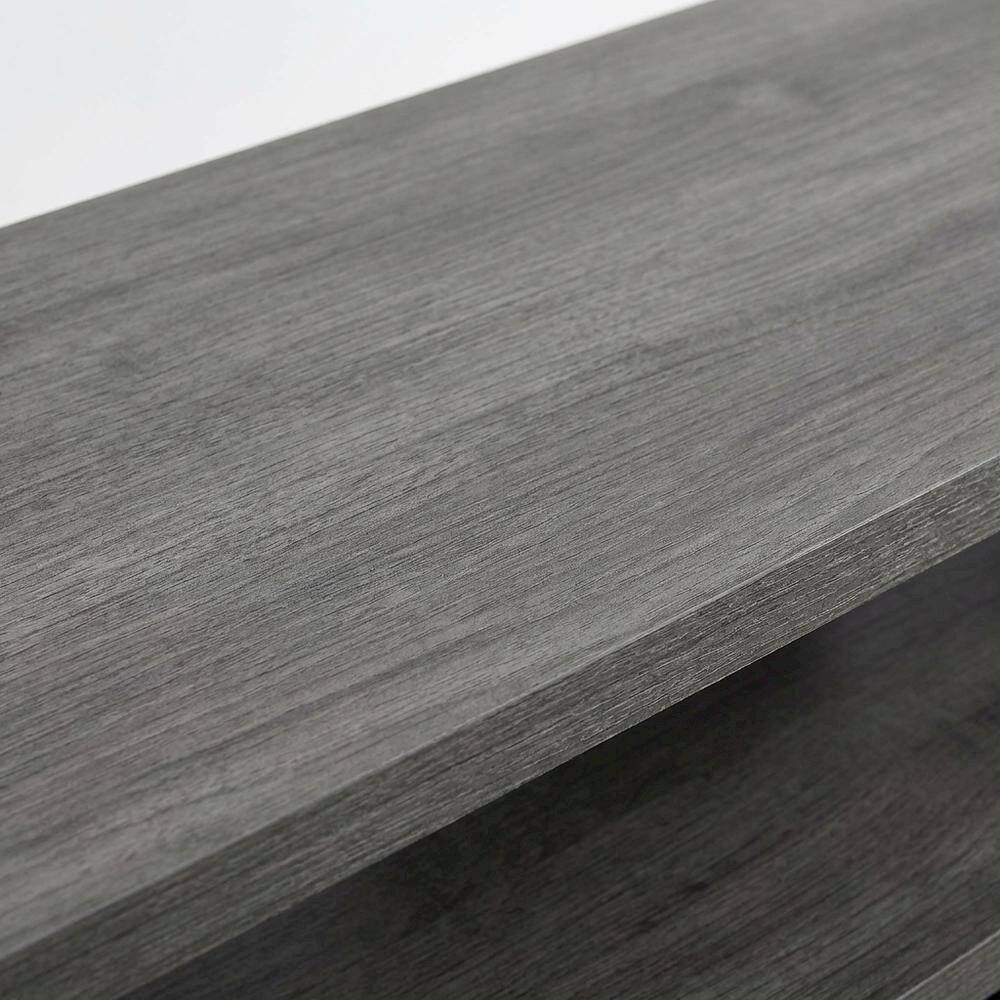 Alt View 4. FurniFact - Gray TV stand with 1 drawer and shelves for 65-inch TVs, modern style - Gray.