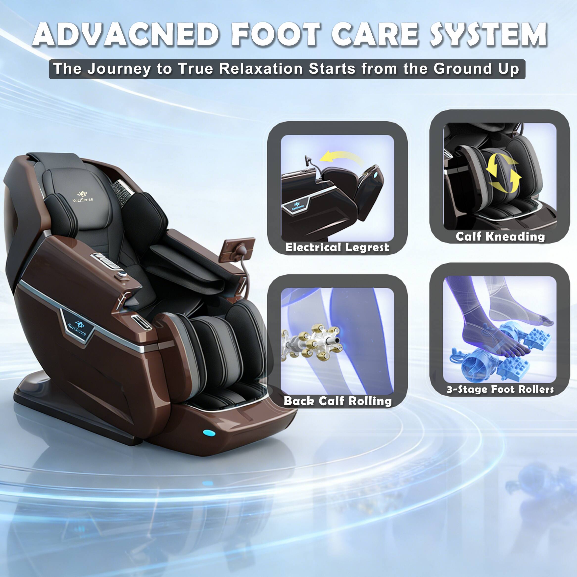 KoziSense KZ L66 Dual 4D+3D Luxury Massage Chair,Deep Zero Gravity