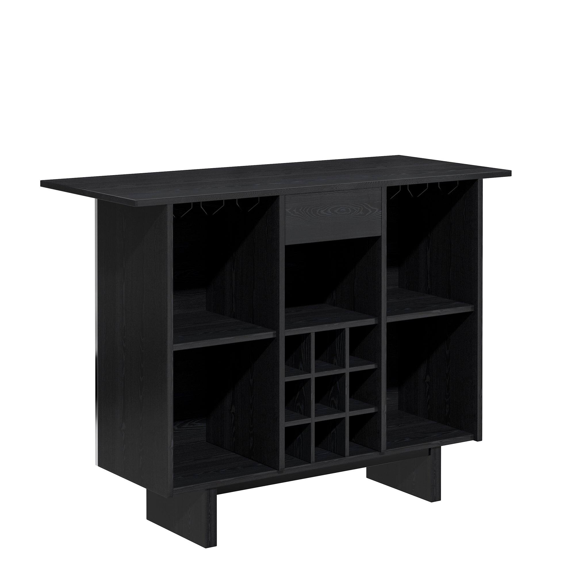 Alt View 7. Boyel Living - Modern Wine Cabinet Coffee Bar Cabinet with Wine Rack and Drawers - Black.