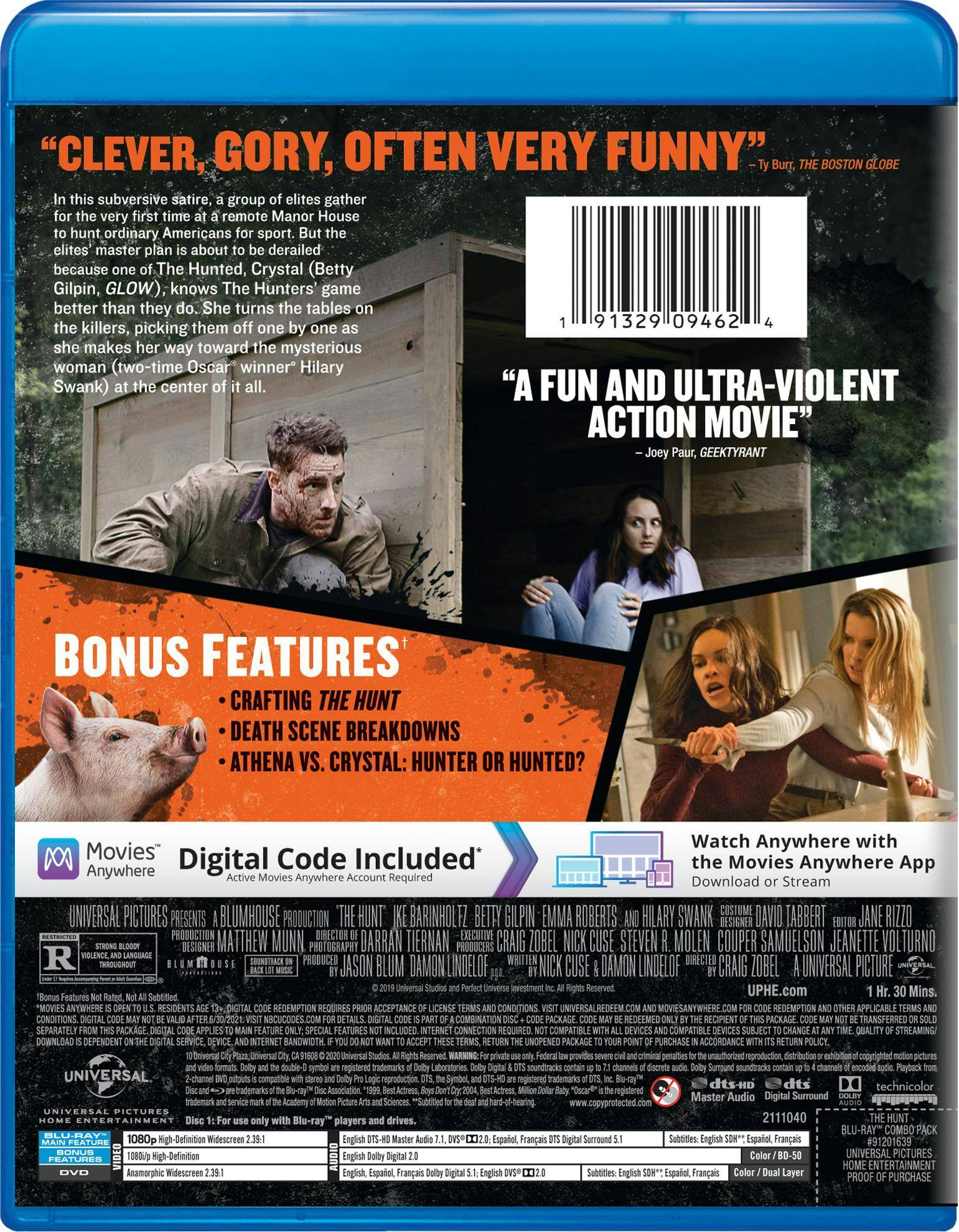 Back. The Hunt (DVD + Digital) [Blu-ray].