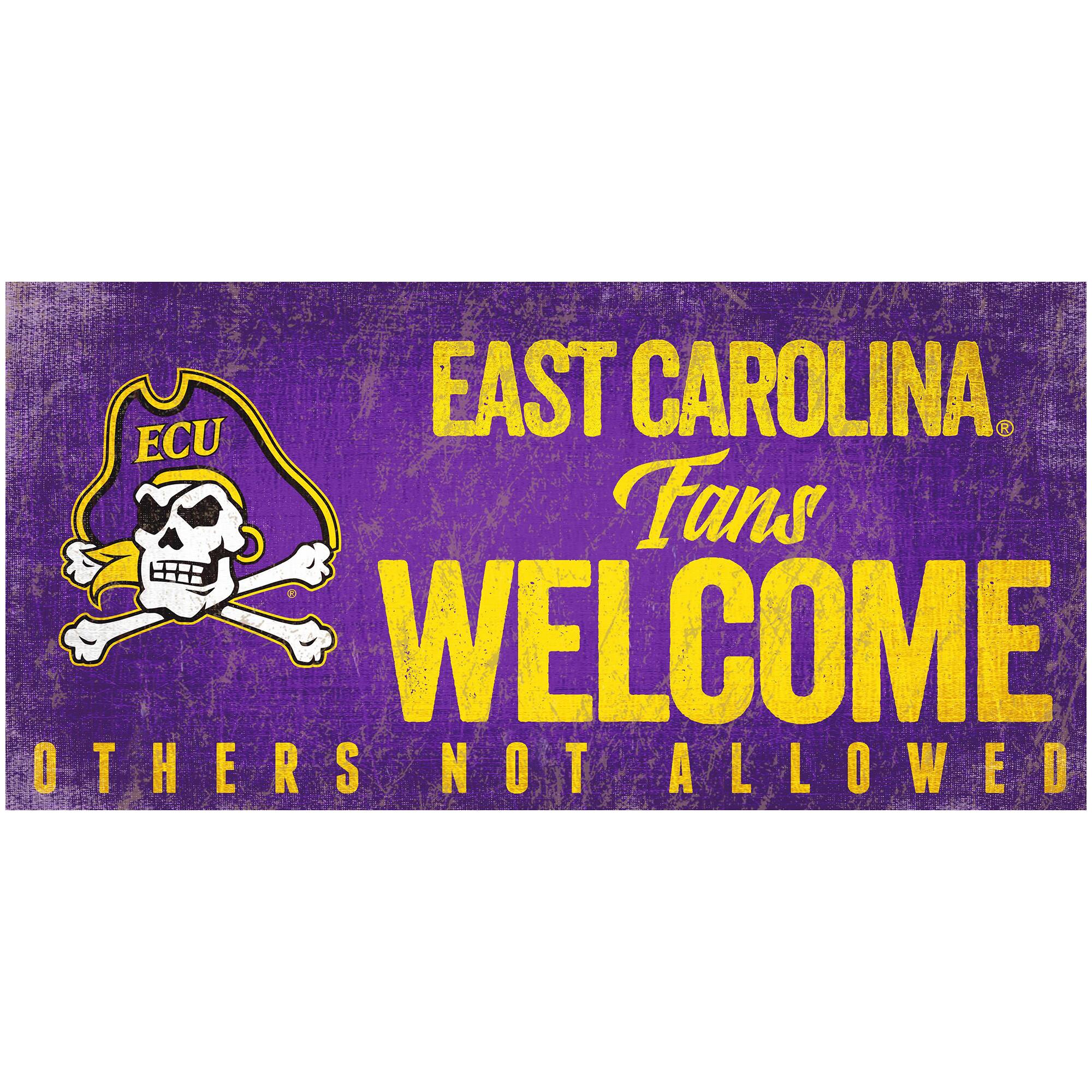 Fan Creations - ECU Pirates 6" x 12" Fans Welcome Sign - Multicolor