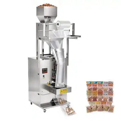 Front. VEVOR - Powder Filling and Sealing Machine, 10-999g(0.02-2.2lbs) Automatic Particle Granule Packaging Machine, Stainless Steel - Silver.