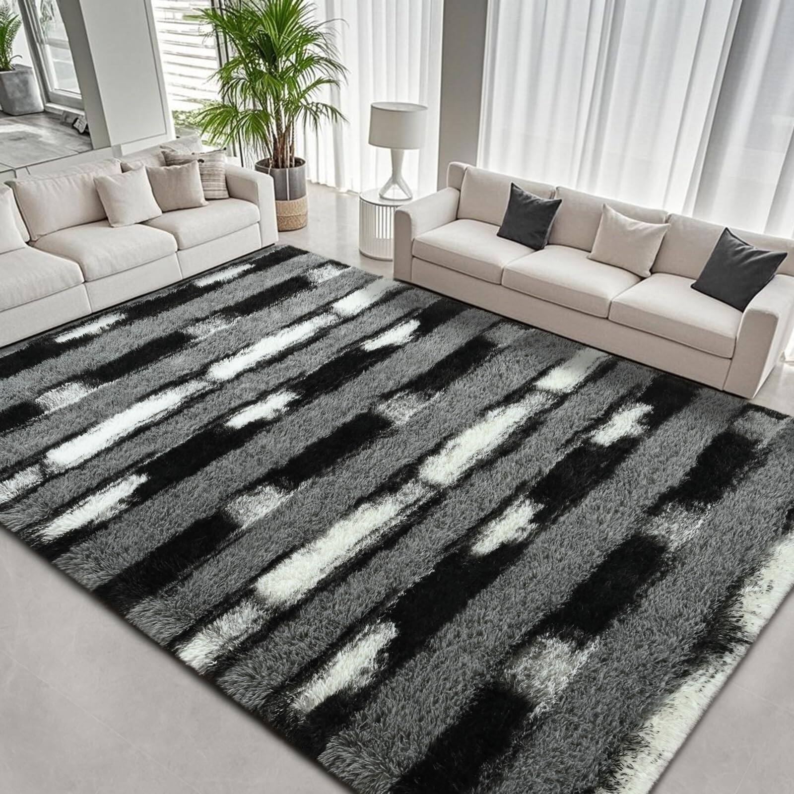 D-grey White-5' x 7' (Rectangular)