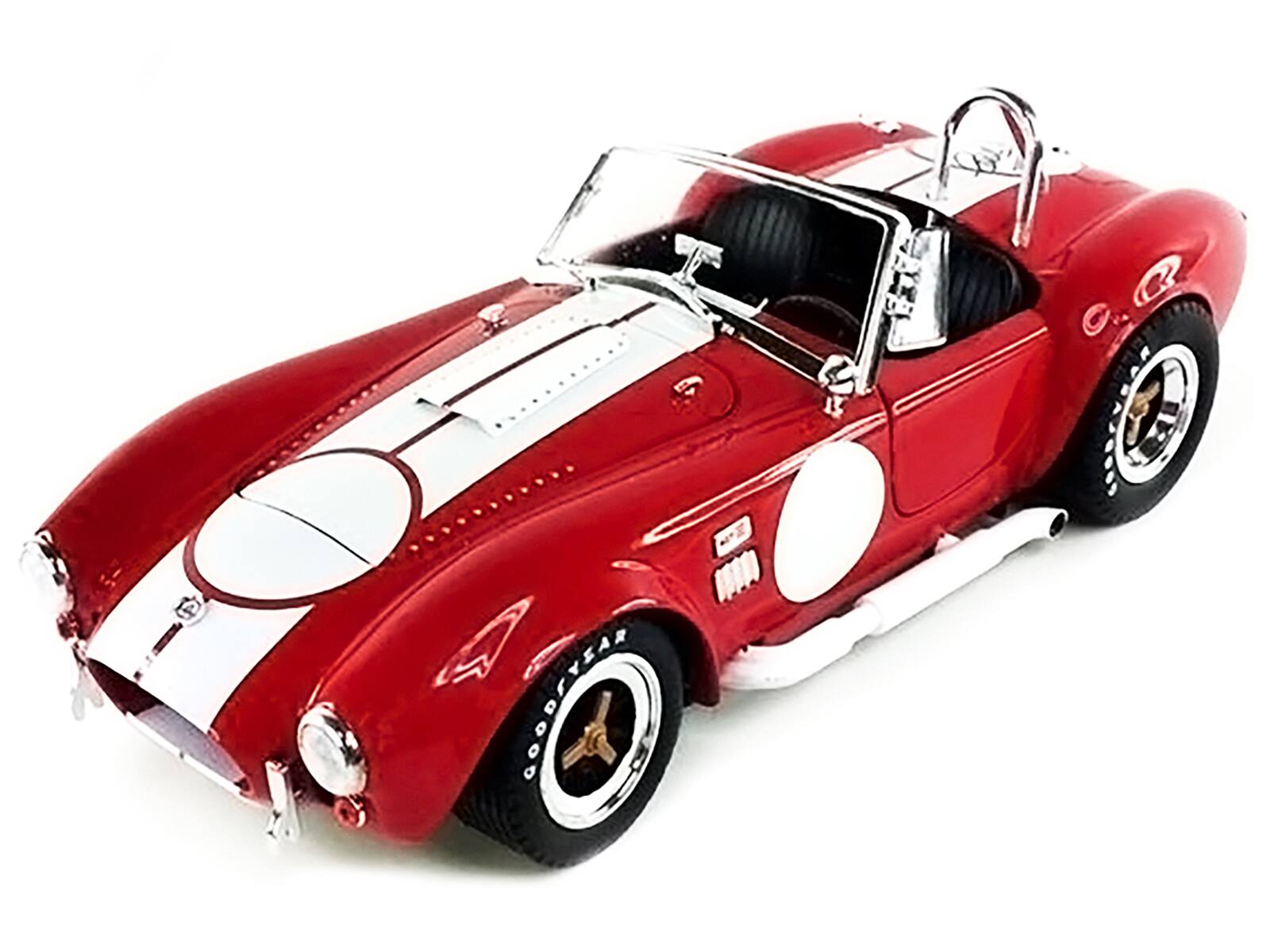 Alt View 1. Shelby Collectibles - 1965 Shelby Cobra 427 S/C Red w/White Stripes w/Printed Carroll Shelby's Signature on the Trunk 1/18 Shelby Collectibles.