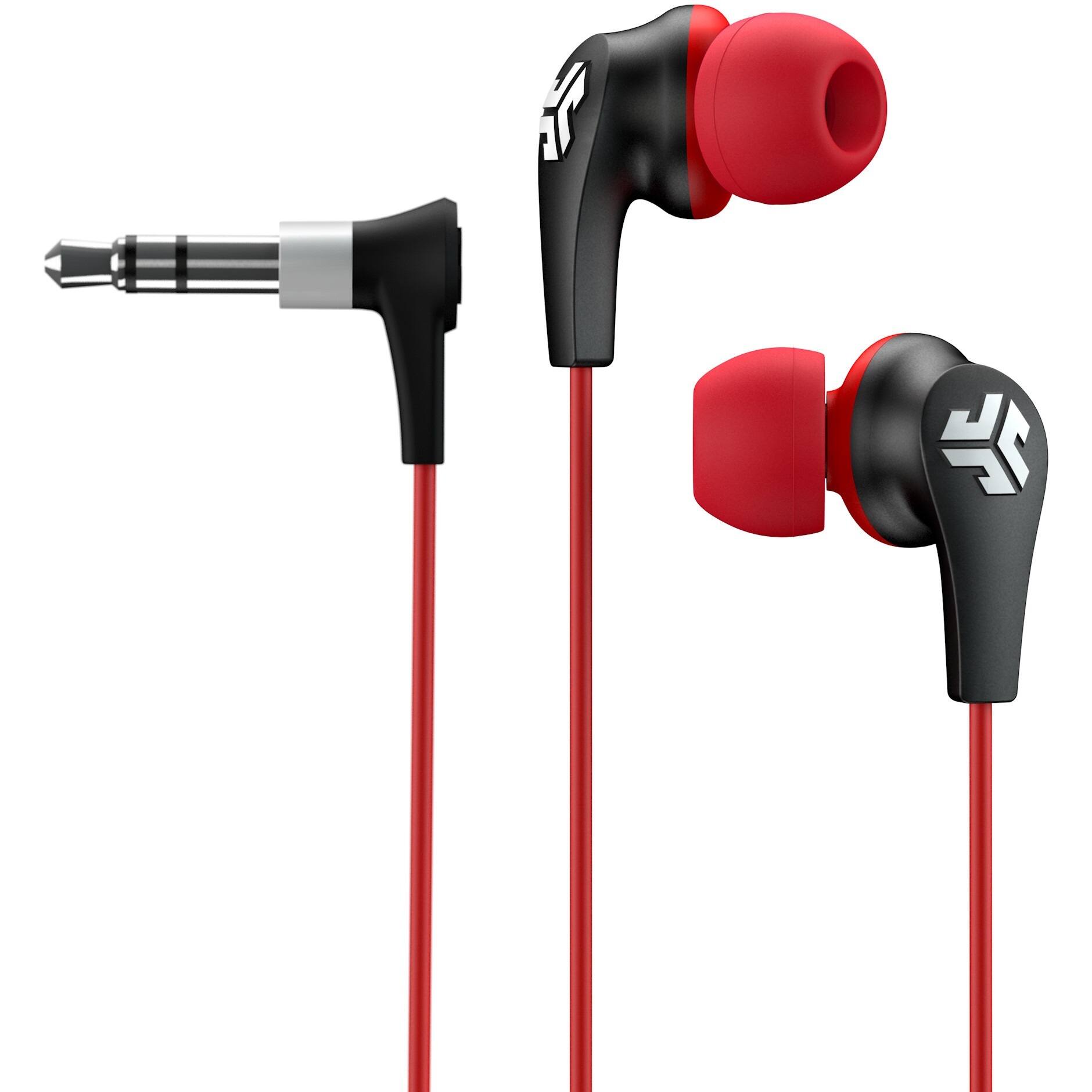 Alt View 1. JLab - JLab JBuds2 Signature Earbuds - Stereo - Mini-phone (3.5mm) - Wired - Nickel Plated Connector - Earbud - Binaural - Blaze Red.
