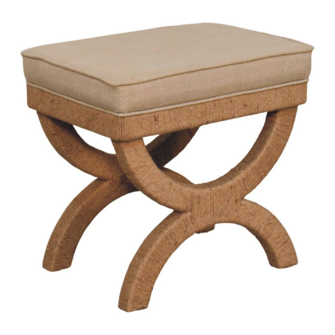 Alt View 2. Artisan Furniture - Artisan Furniture Solid Wood Rattan Arch Bench, Brown - Brown.